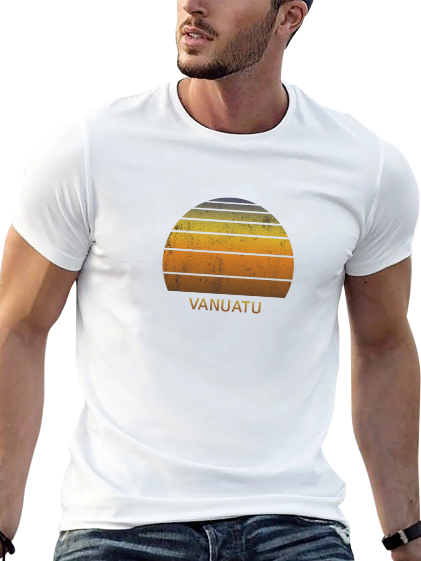 Vanuatu Sunset Graphic T-Shirt - Retro Style