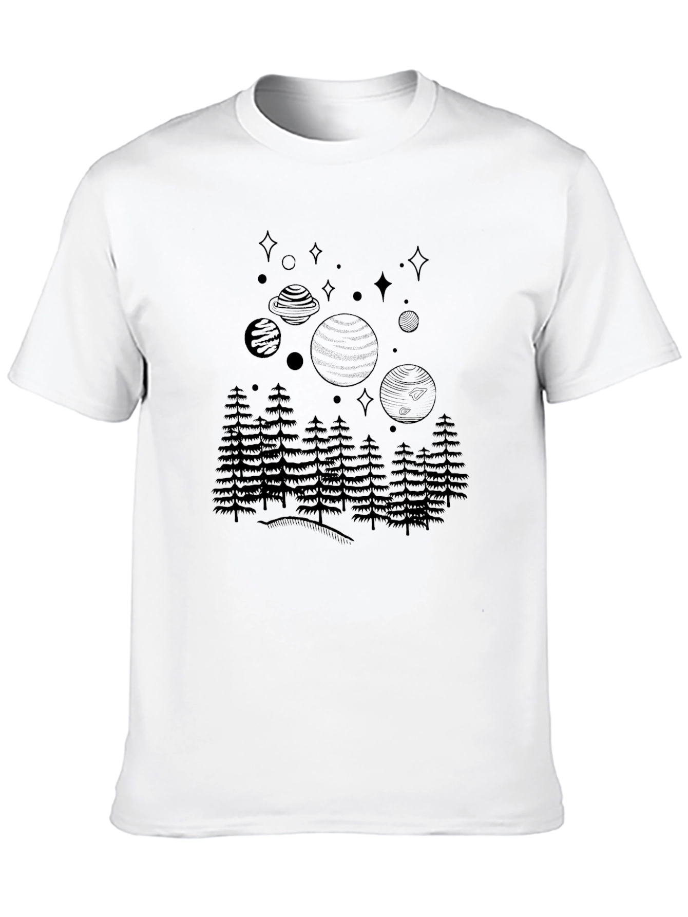 Space & Forest Graphic T-Shirt