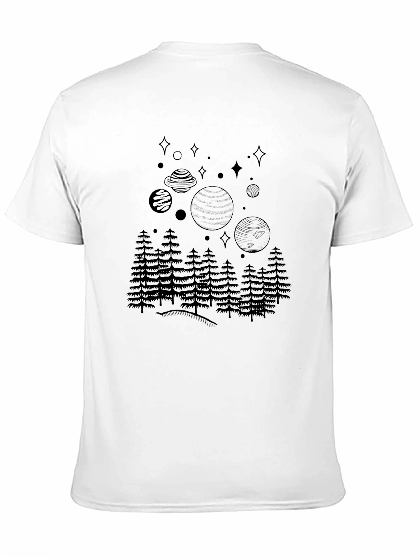 Space & Forest Graphic T-Shirt