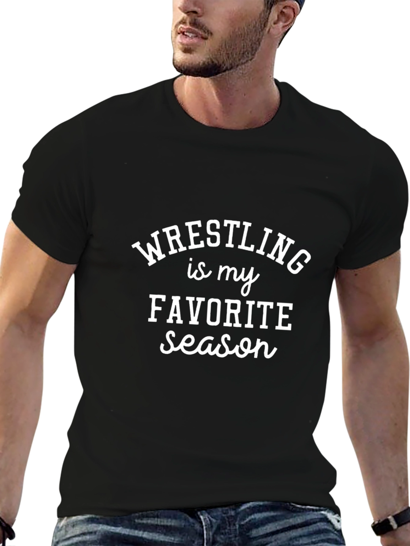 Wrestling is My Favorite Season T-Shirt - Black