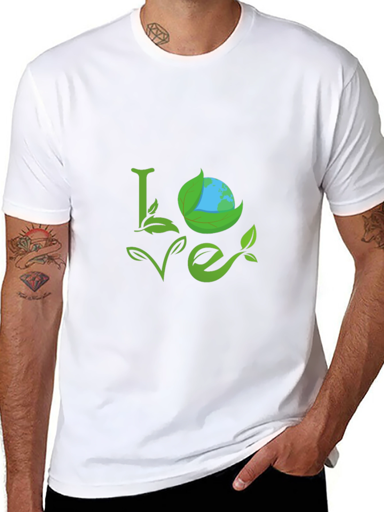 Eco Love Black T-Shirt - Earth Day Apparel