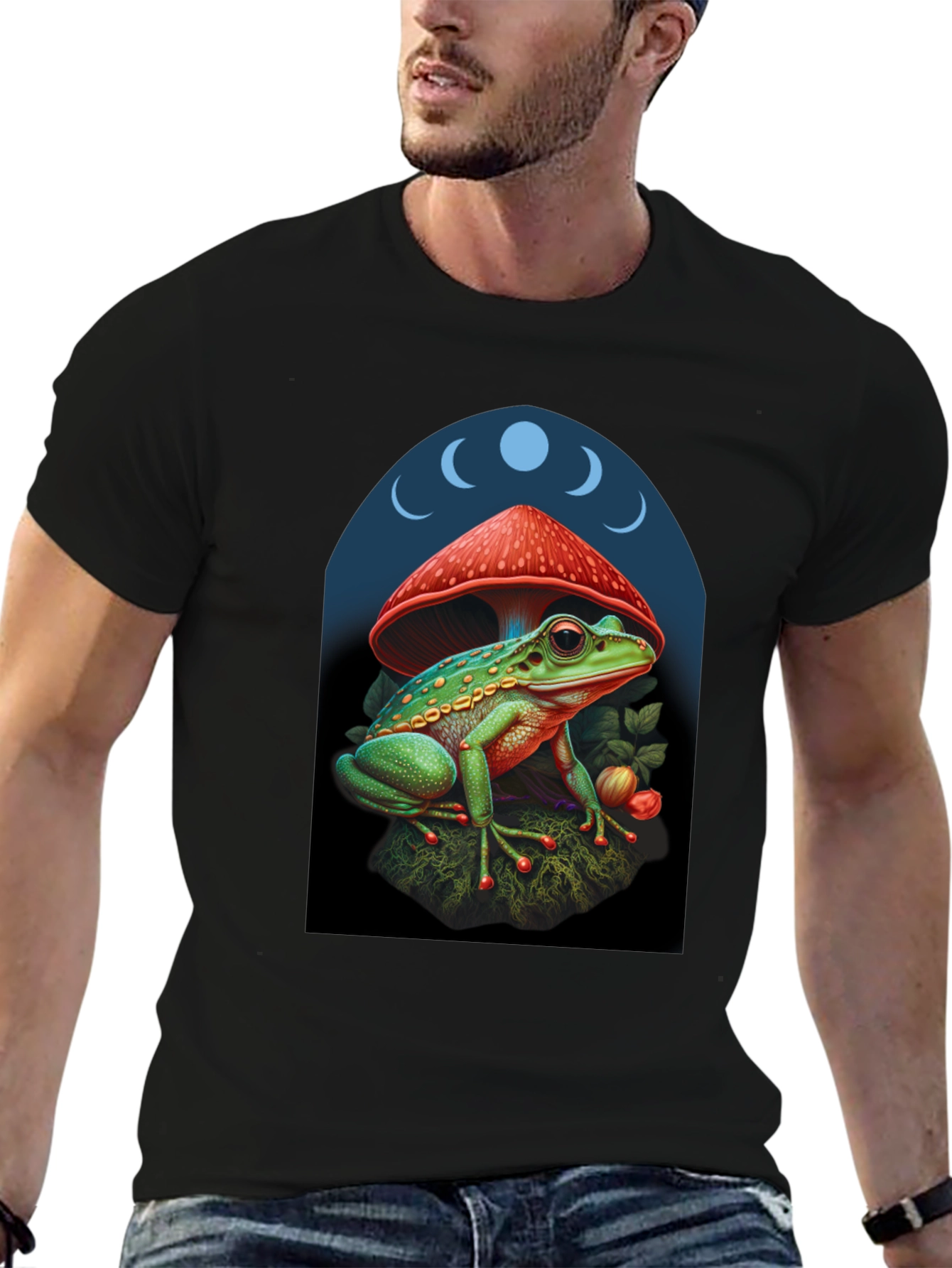 Frog Under Mushroom Graphic Tee