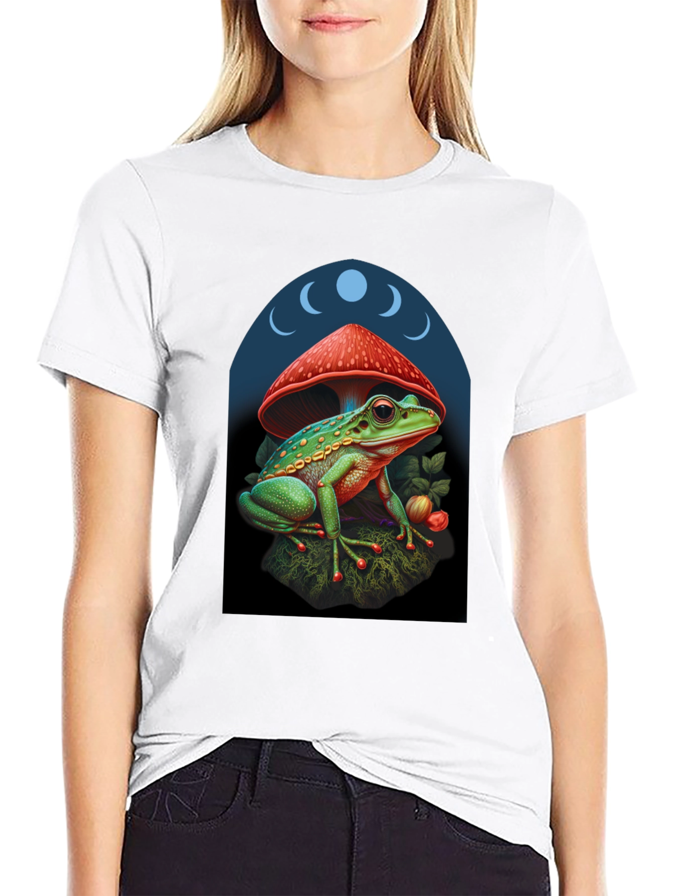 Frog Under Mushroom Graphic Tee
