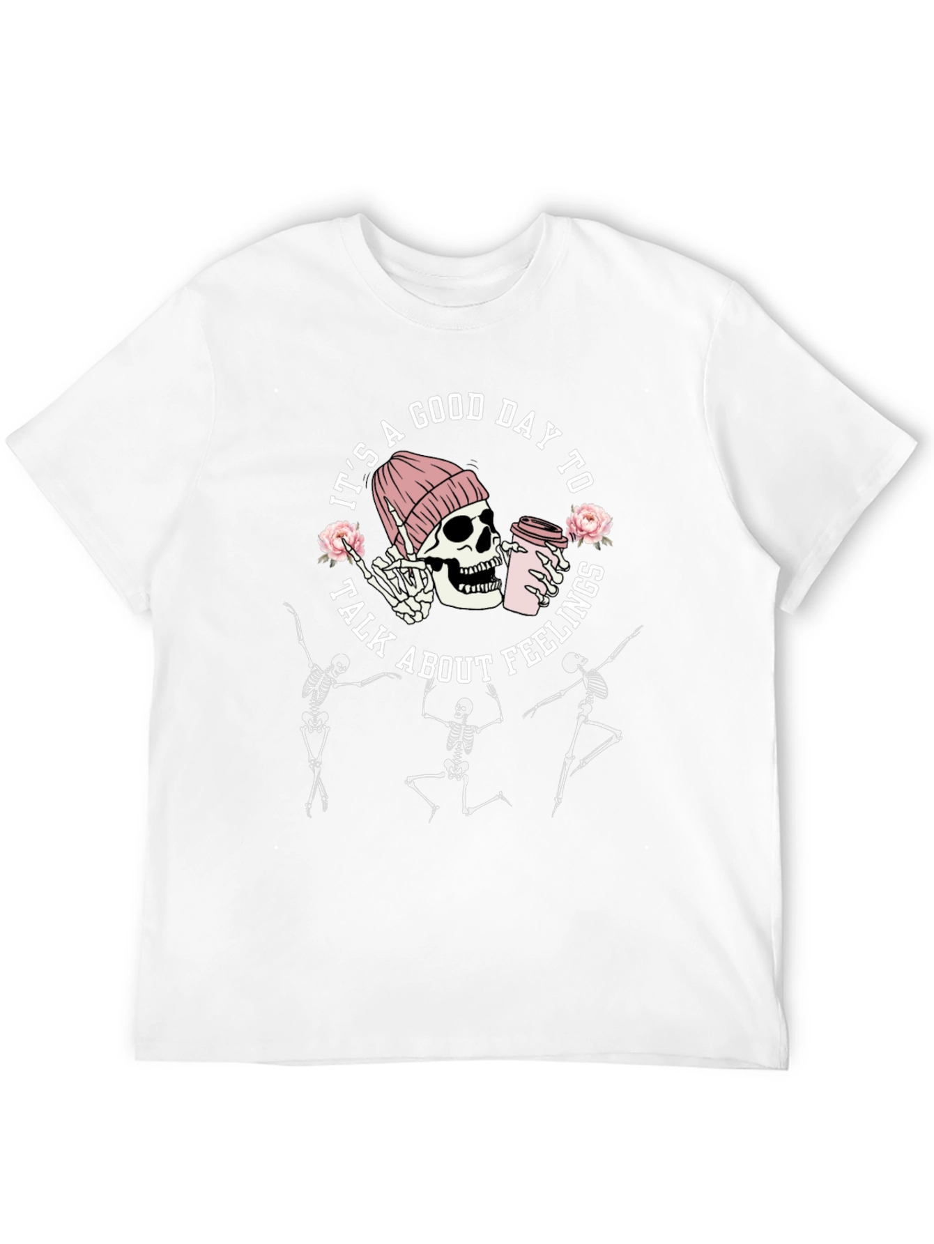 Good Day To Talk Feelings Skeleton Graphic Tee