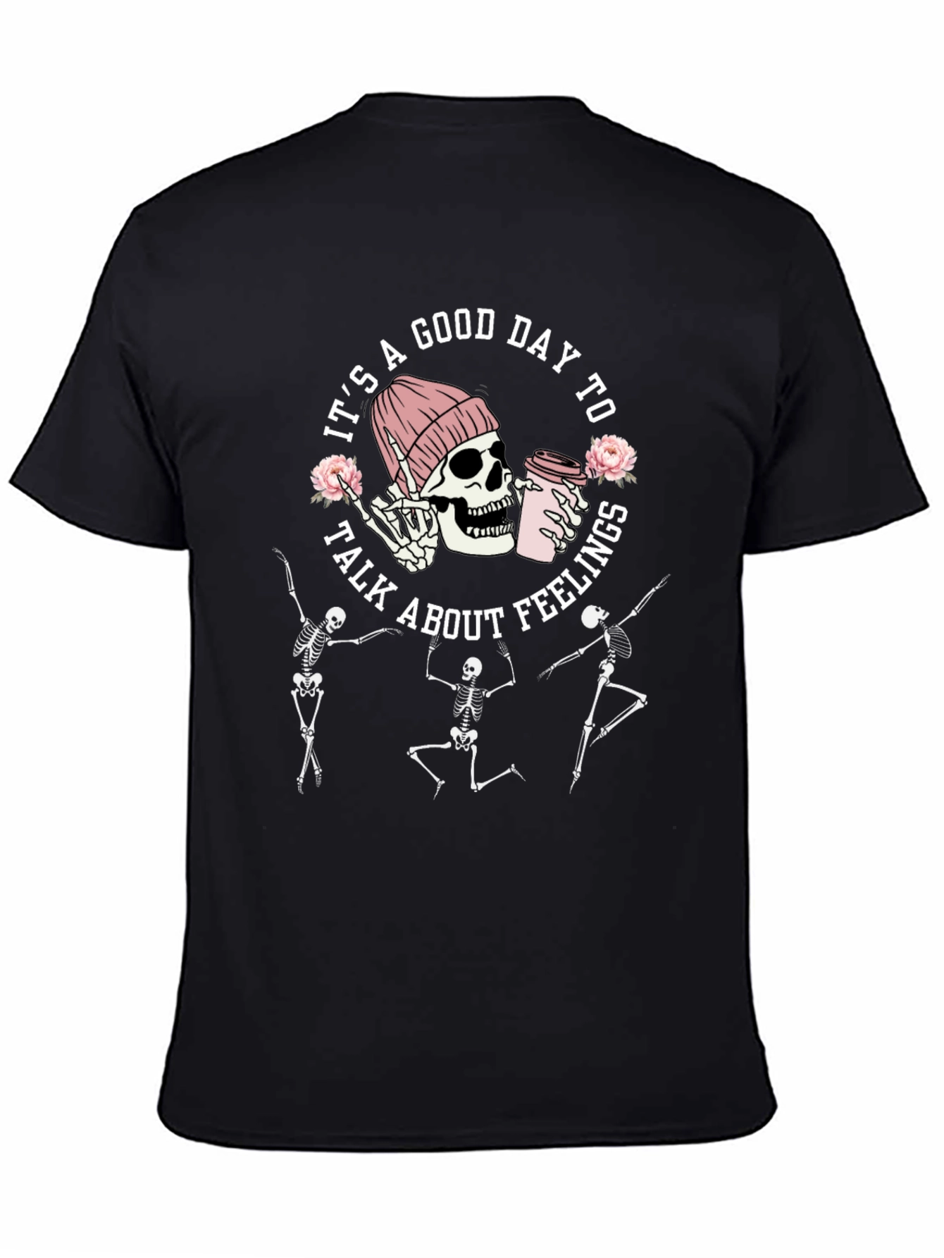 Good Day To Talk Feelings Skeleton Graphic Tee