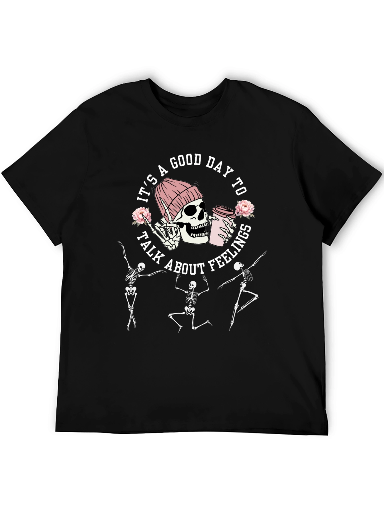 Good Day To Talk Feelings Skeleton Graphic Tee