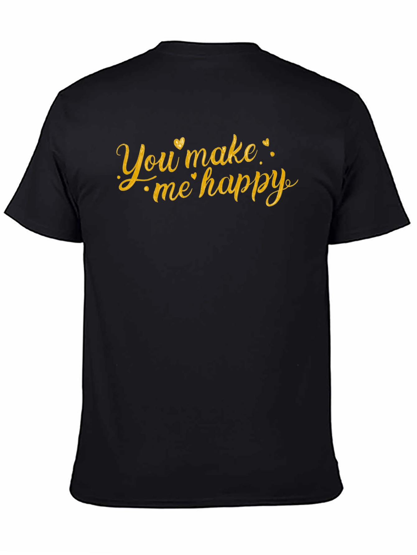 You Make Me Happy Graphic Tee - Black