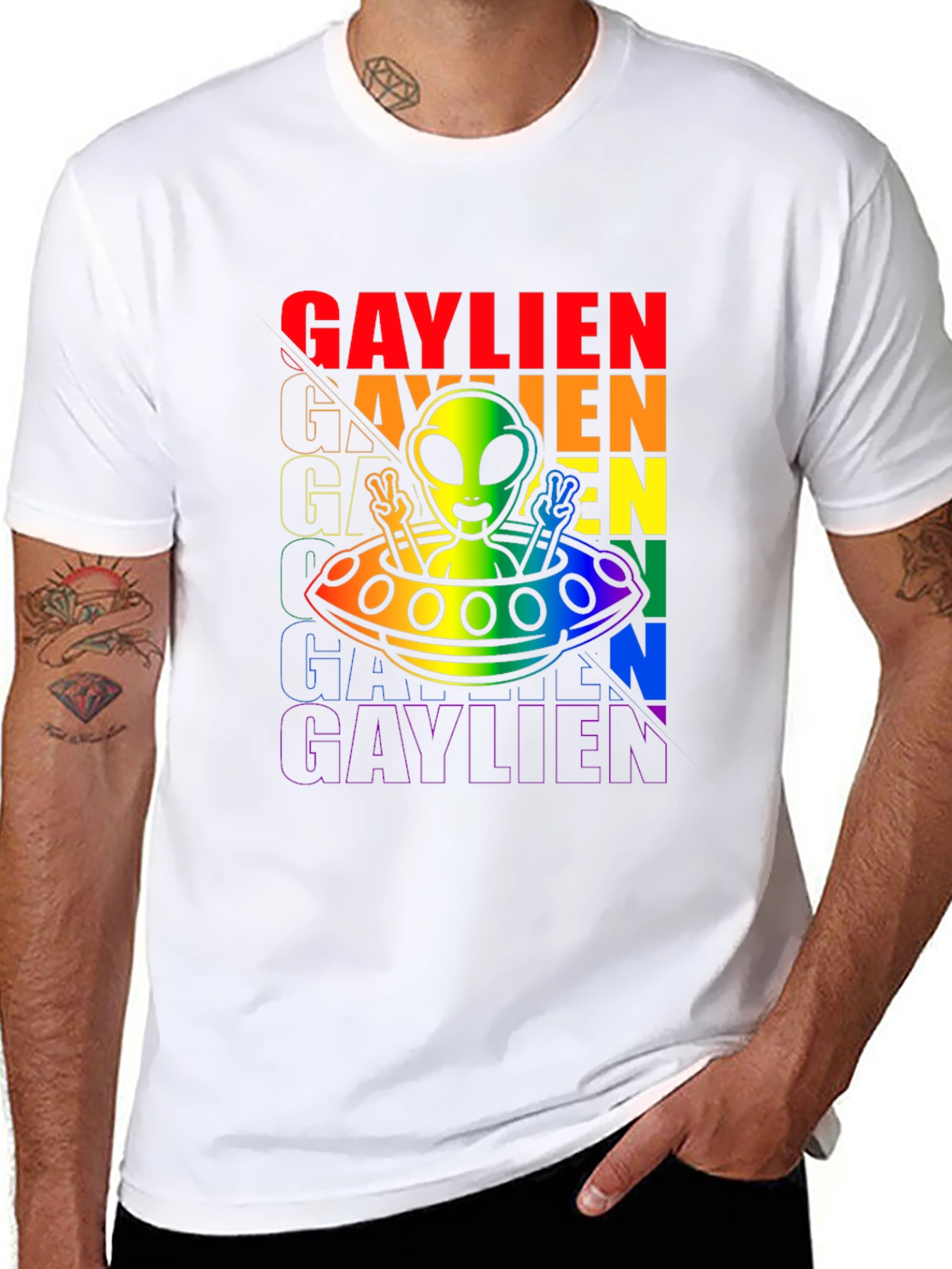 Gaylien Graphic Tee - Pride Alien T-Shirt