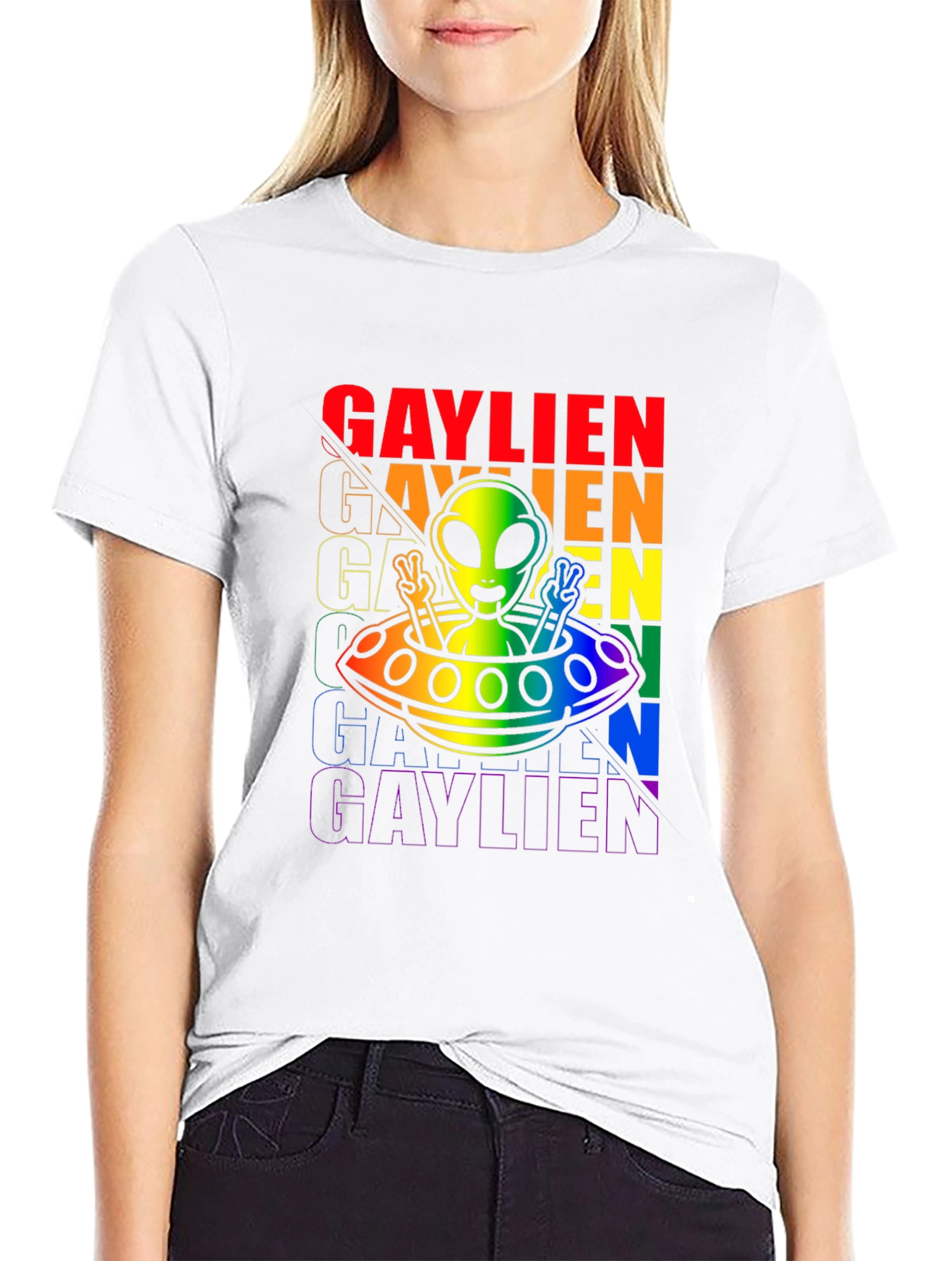 Gaylien Graphic Tee - Pride Alien T-Shirt