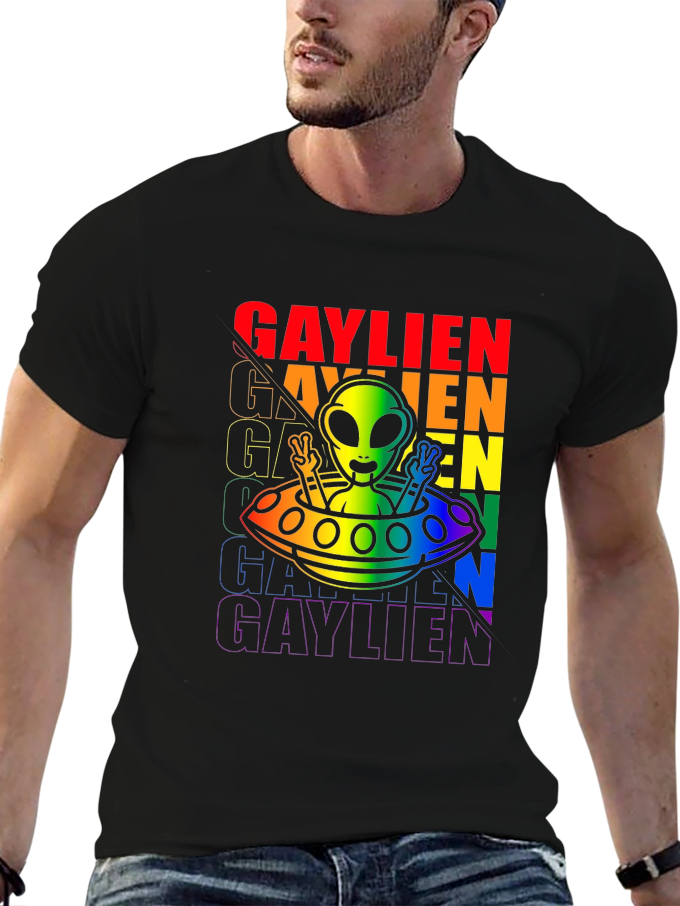Gaylien Graphic Tee - Pride Alien T-Shirt