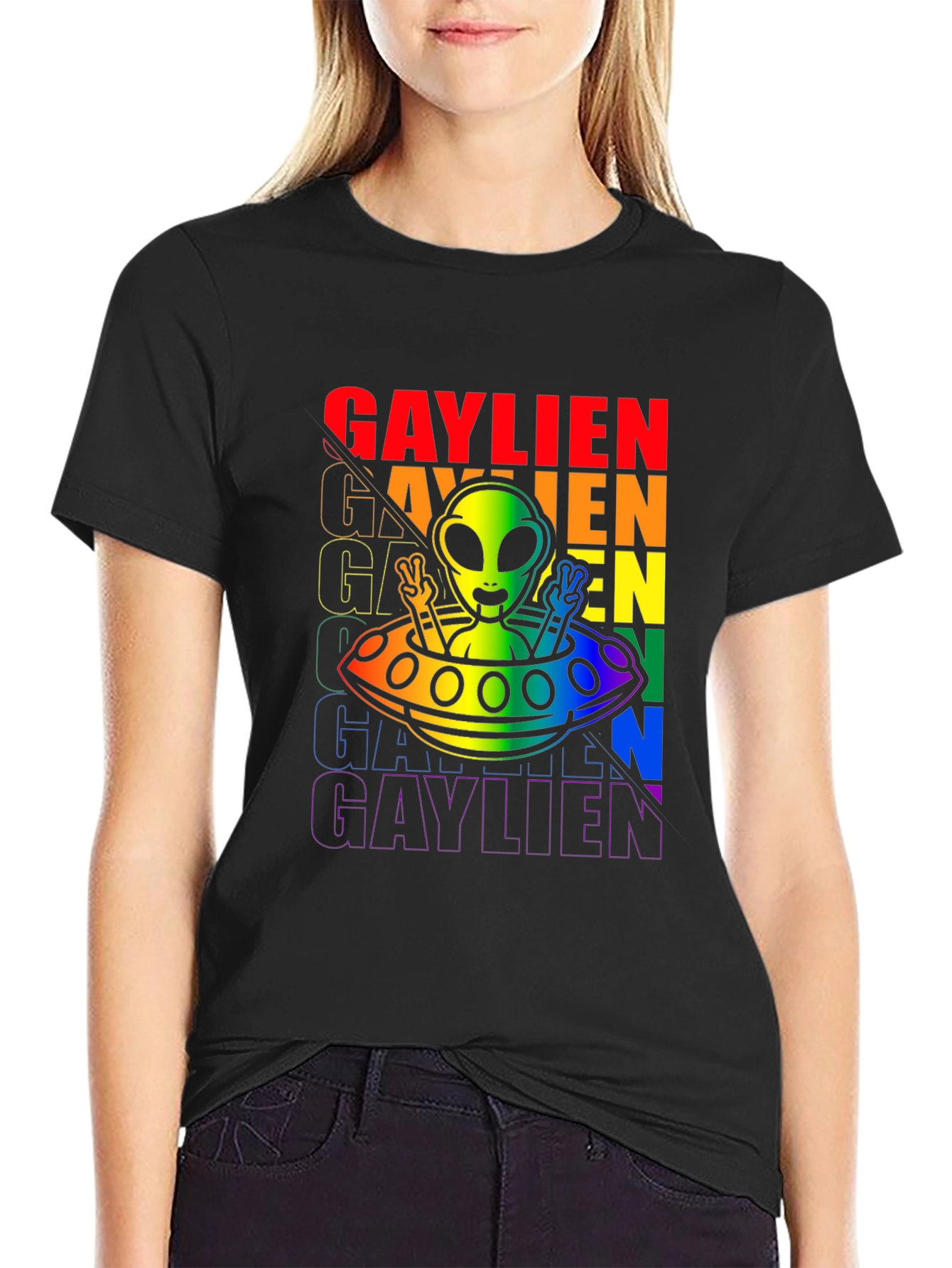 Gaylien Graphic Tee - Pride Alien T-Shirt