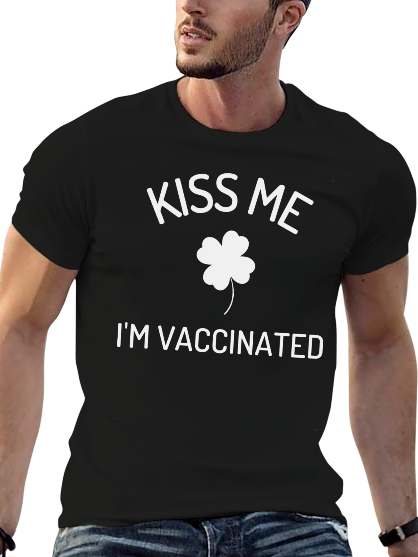 Kiss Me Im Vaccinated Shamrock T-Shirt