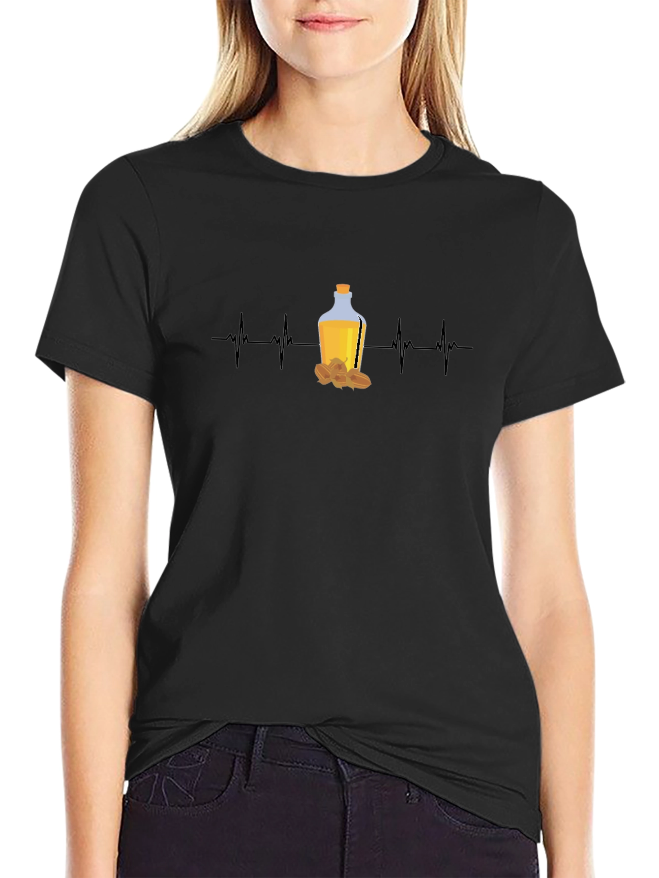 Almond Oil Lover T-Shirt - Healthy Heartbeat Design