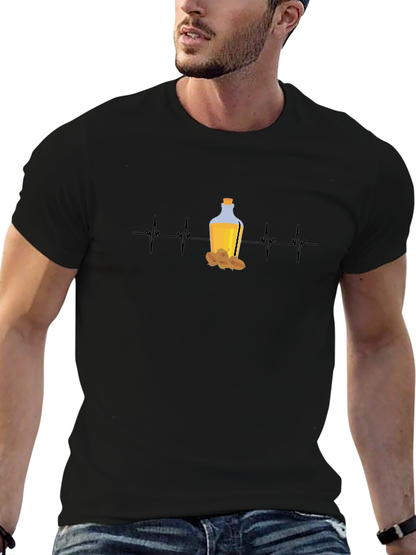 Almond Oil Lover T-Shirt - Healthy Heartbeat Design