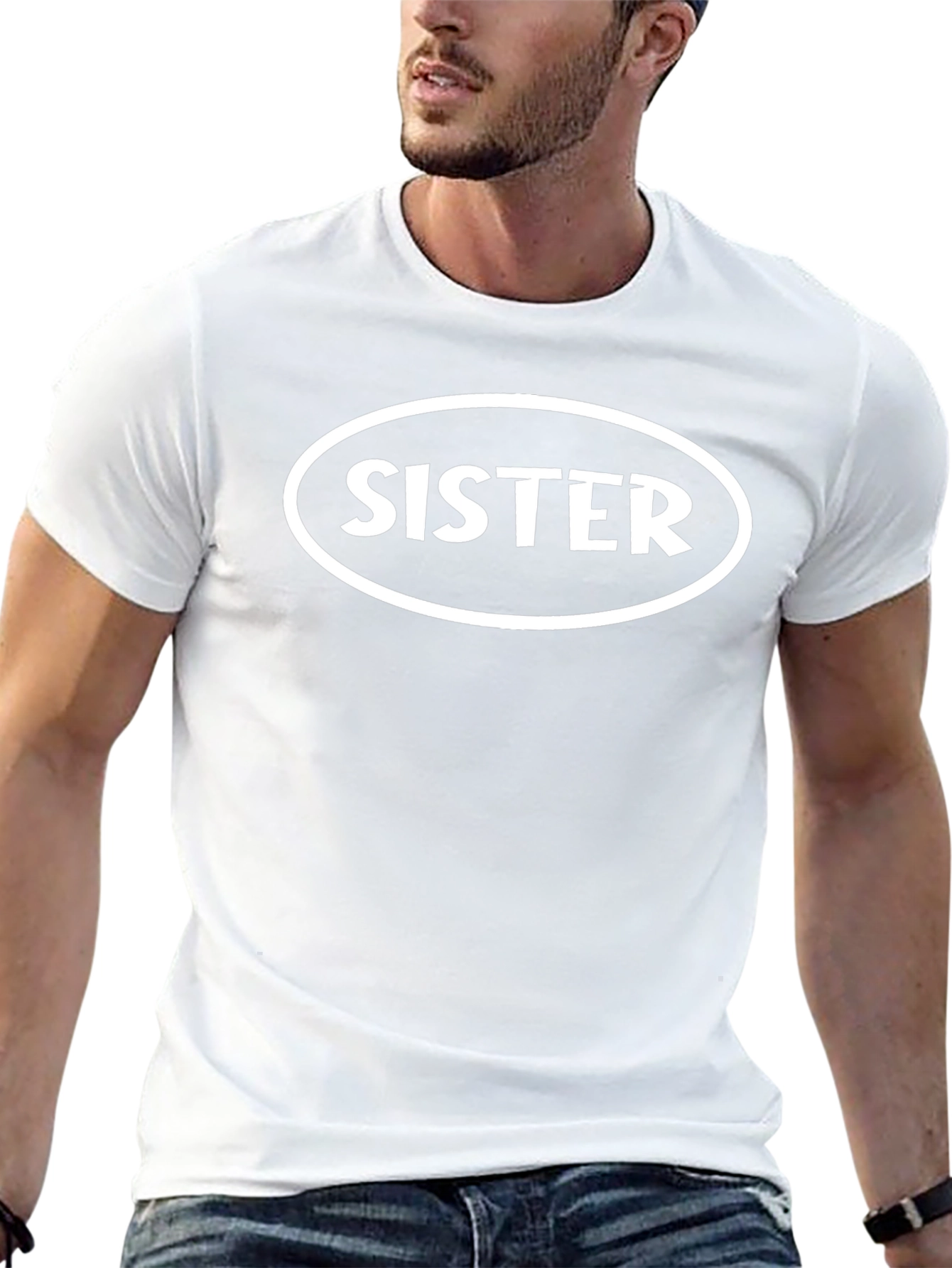 Sister T-Shirt - Black Crew Neck Tee