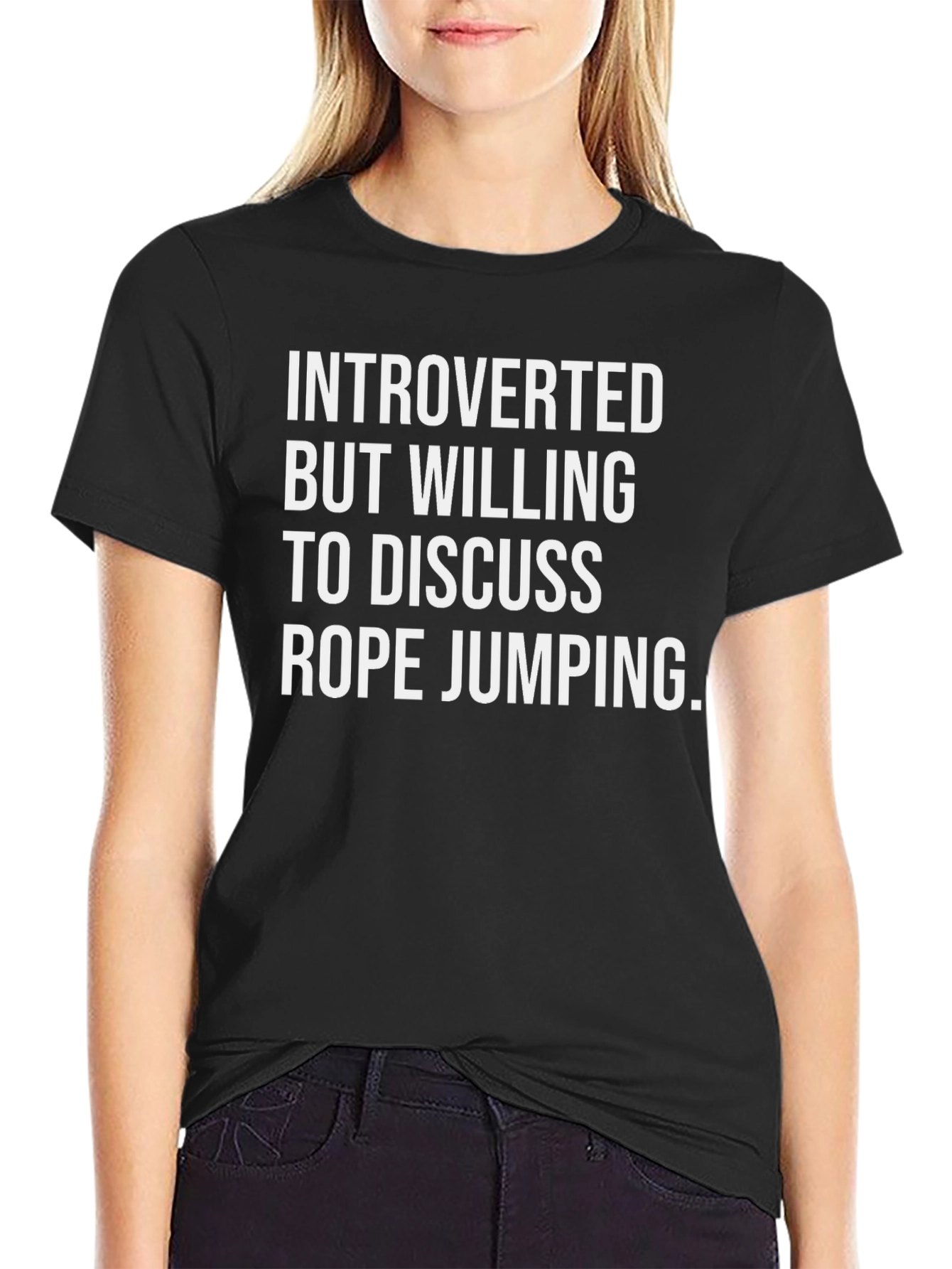 Introverted Rope Jumping T-Shirt - Black
