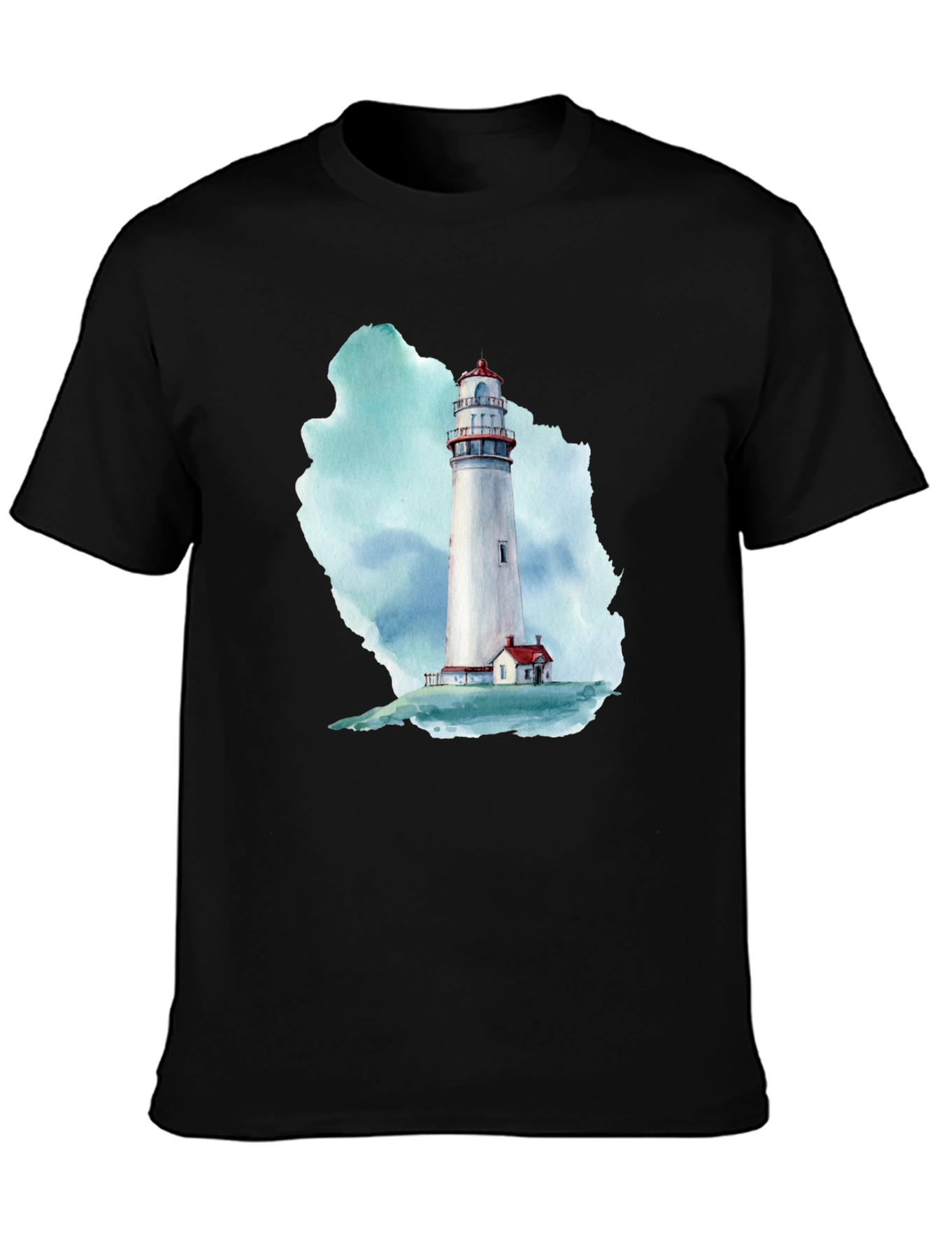 Lighthouse Graphic Print Black T-Shirt