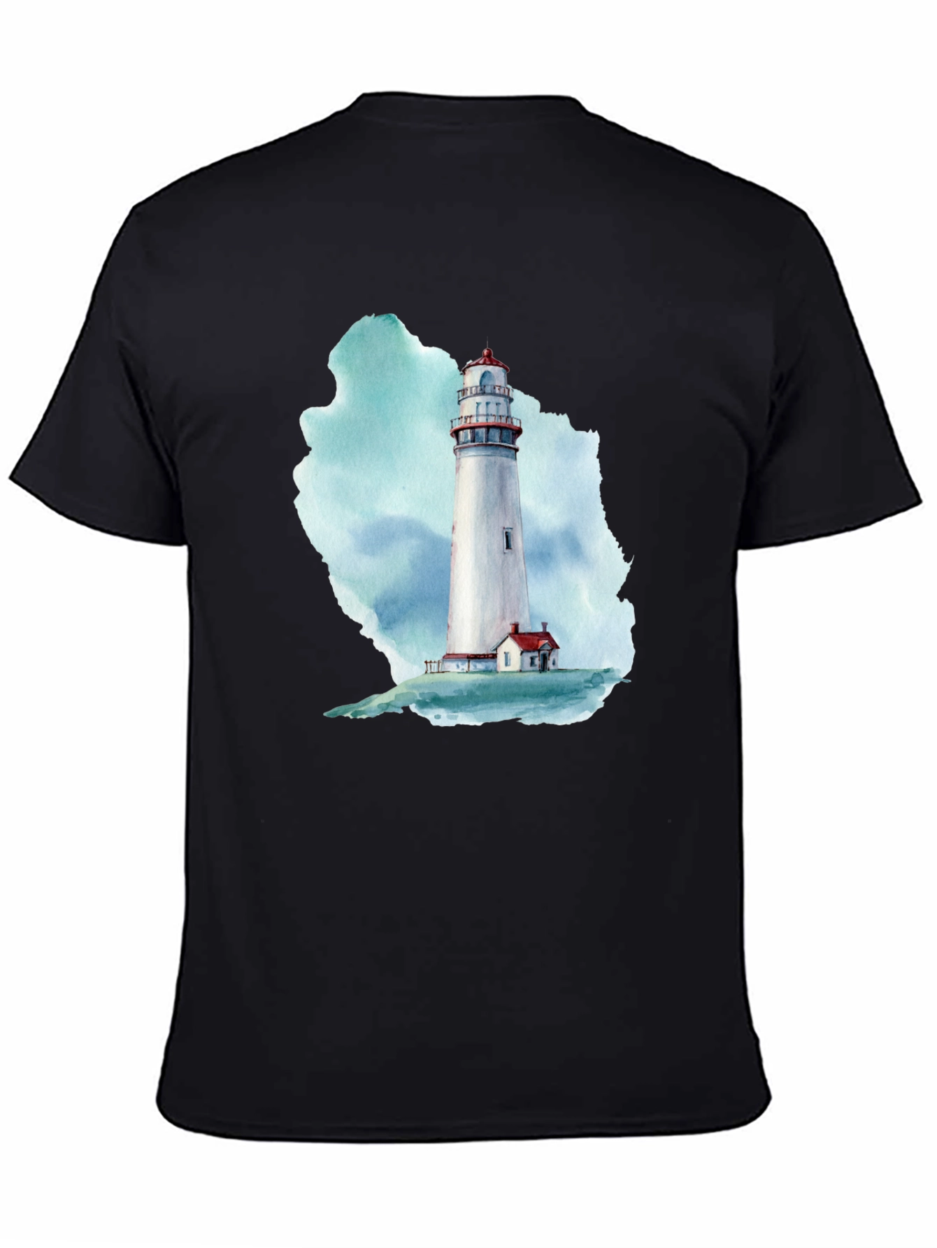 Lighthouse Graphic Print Black T-Shirt