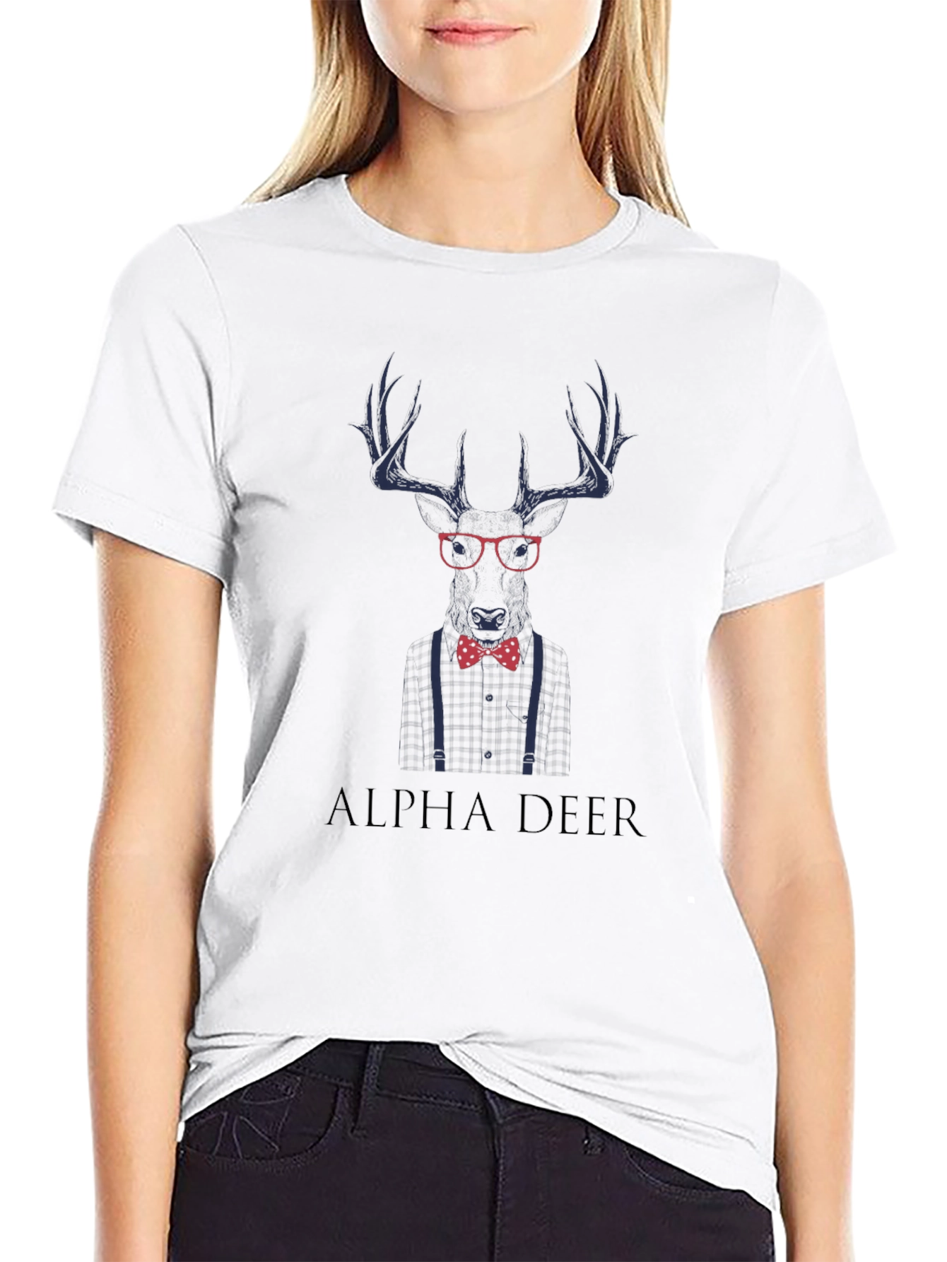 Alpha Deer Graphic T-Shirt - Mens Black Tee
