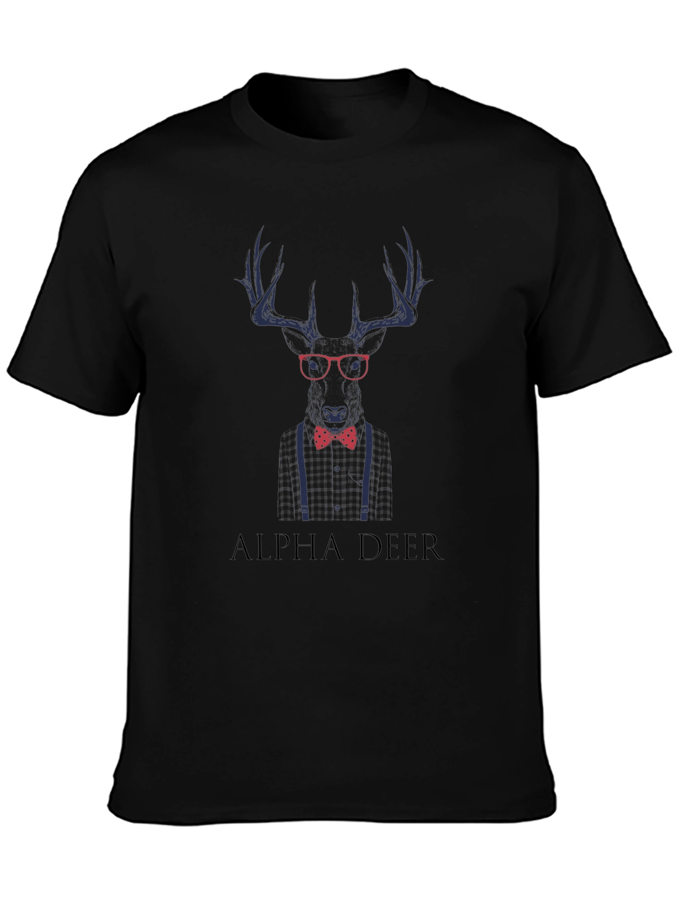 Alpha Deer Graphic T-Shirt - Mens Black Tee