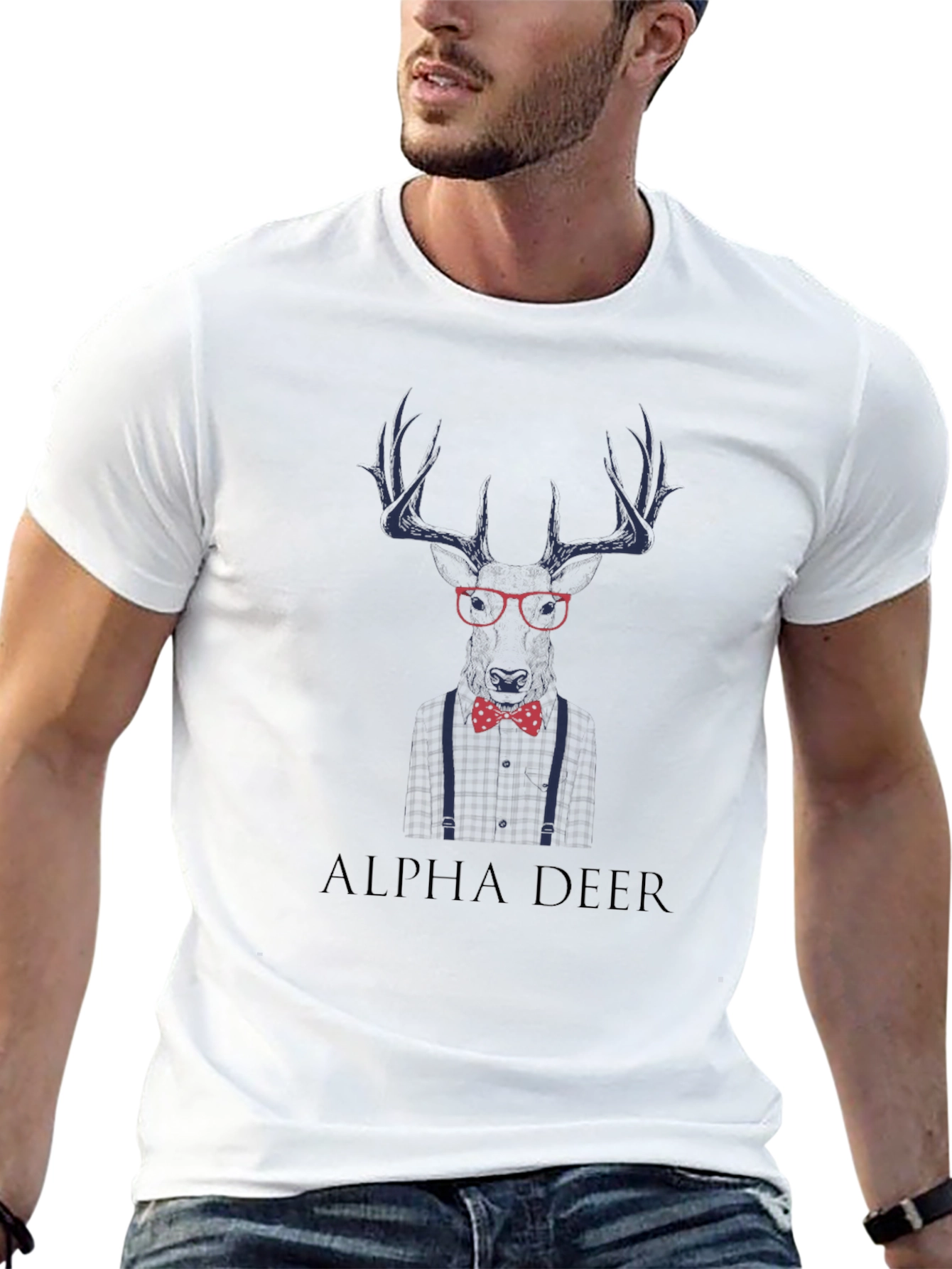 Alpha Deer Graphic T-Shirt - Mens Black Tee