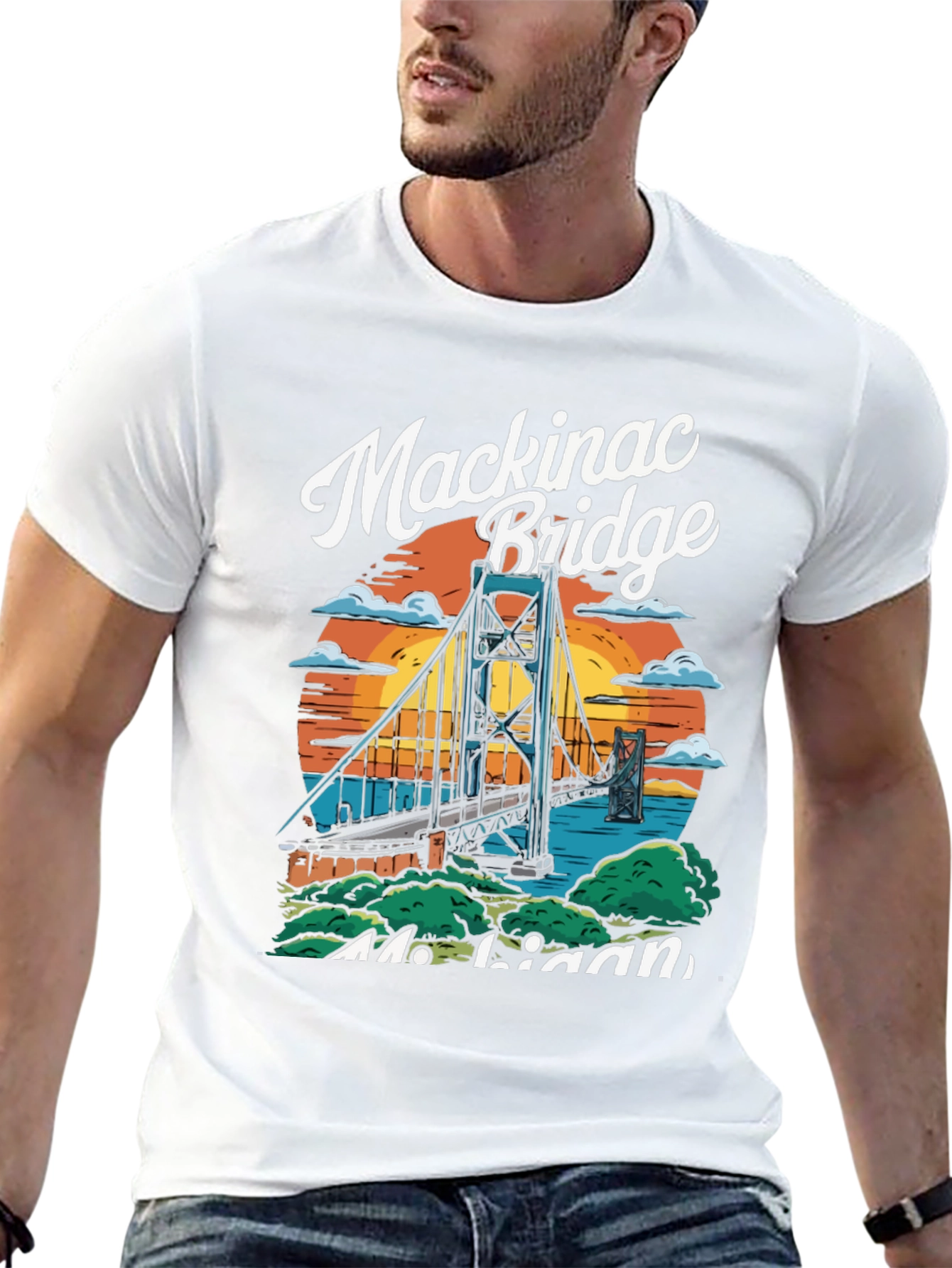 Mackinac Bridge Michigan Graphic T-Shirt