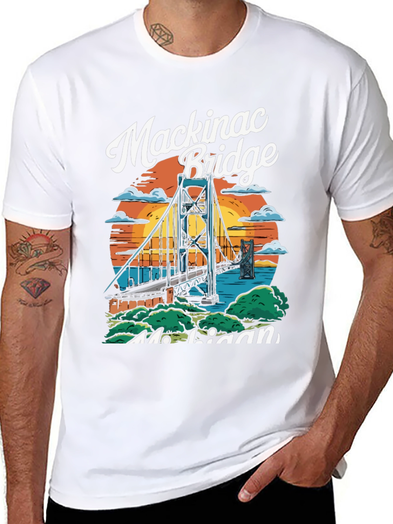 Mackinac Bridge Michigan Graphic T-Shirt
