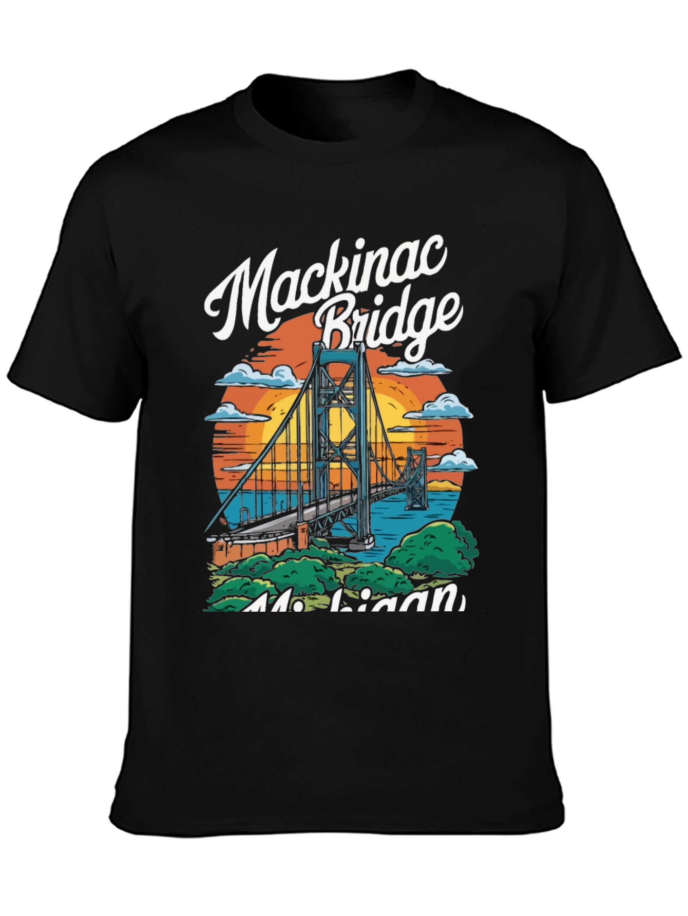 Mackinac Bridge Michigan Graphic T-Shirt