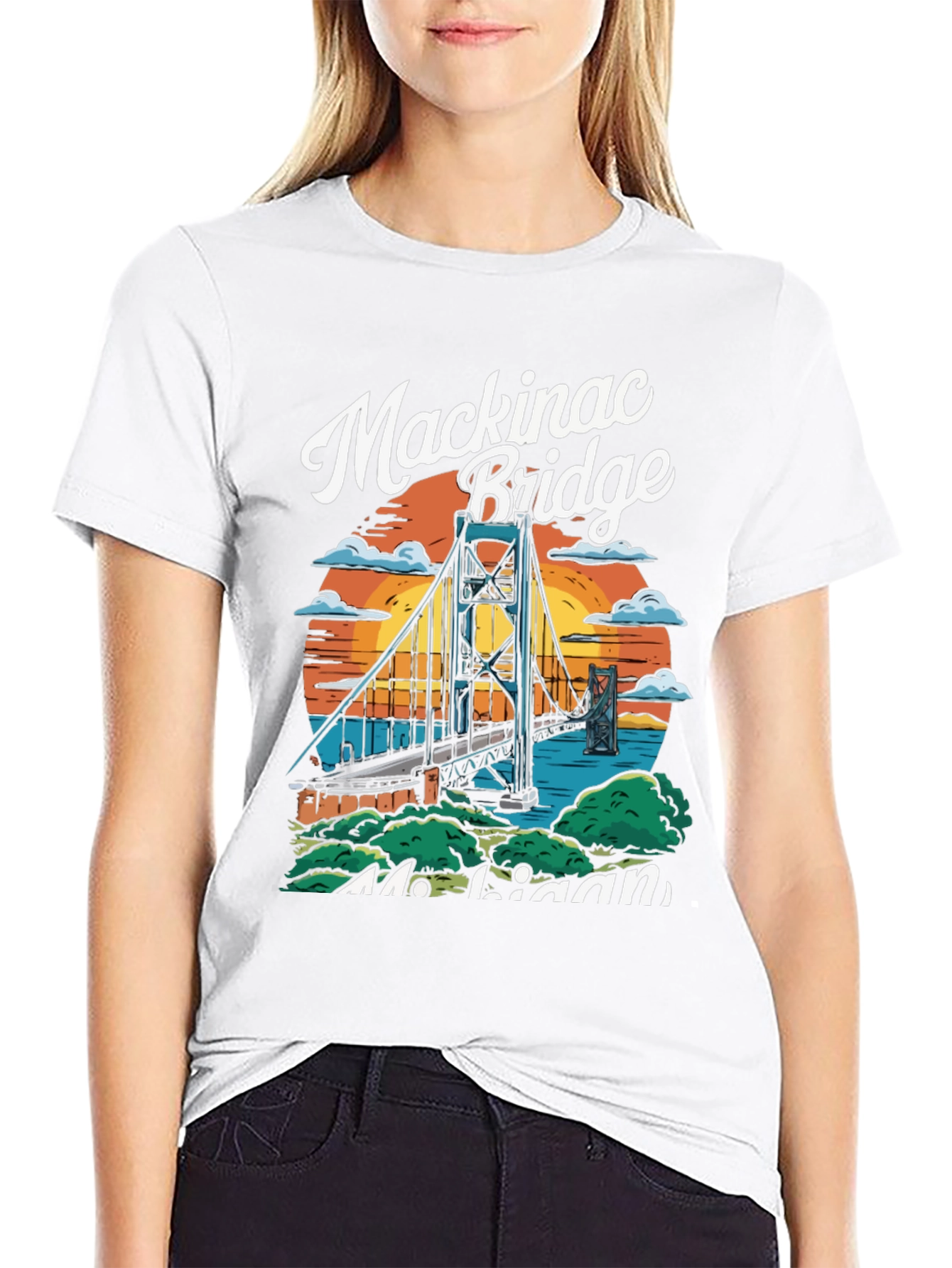Mackinac Bridge Michigan Graphic T-Shirt