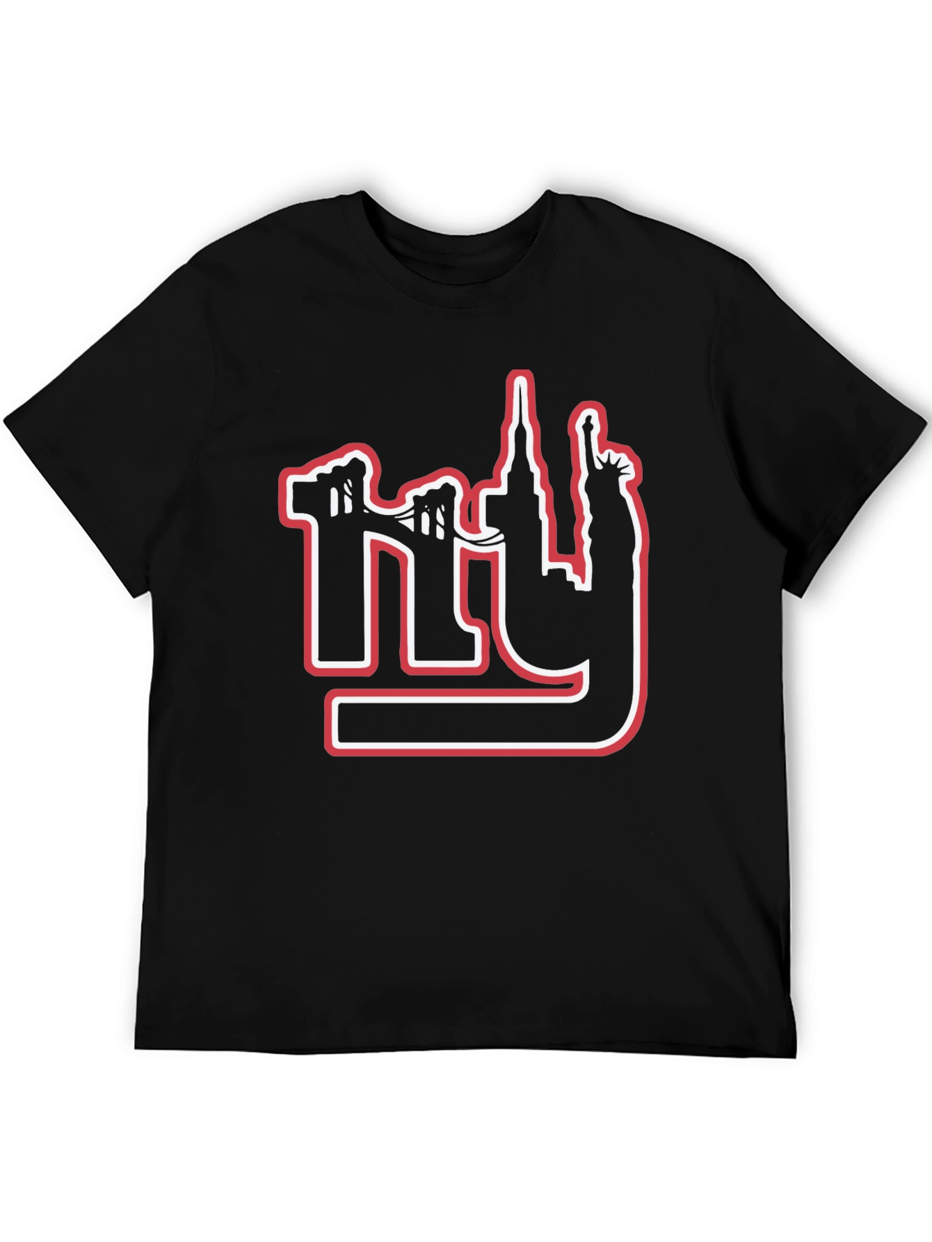 NY Skyline Graphic Print Black T-Shirt
