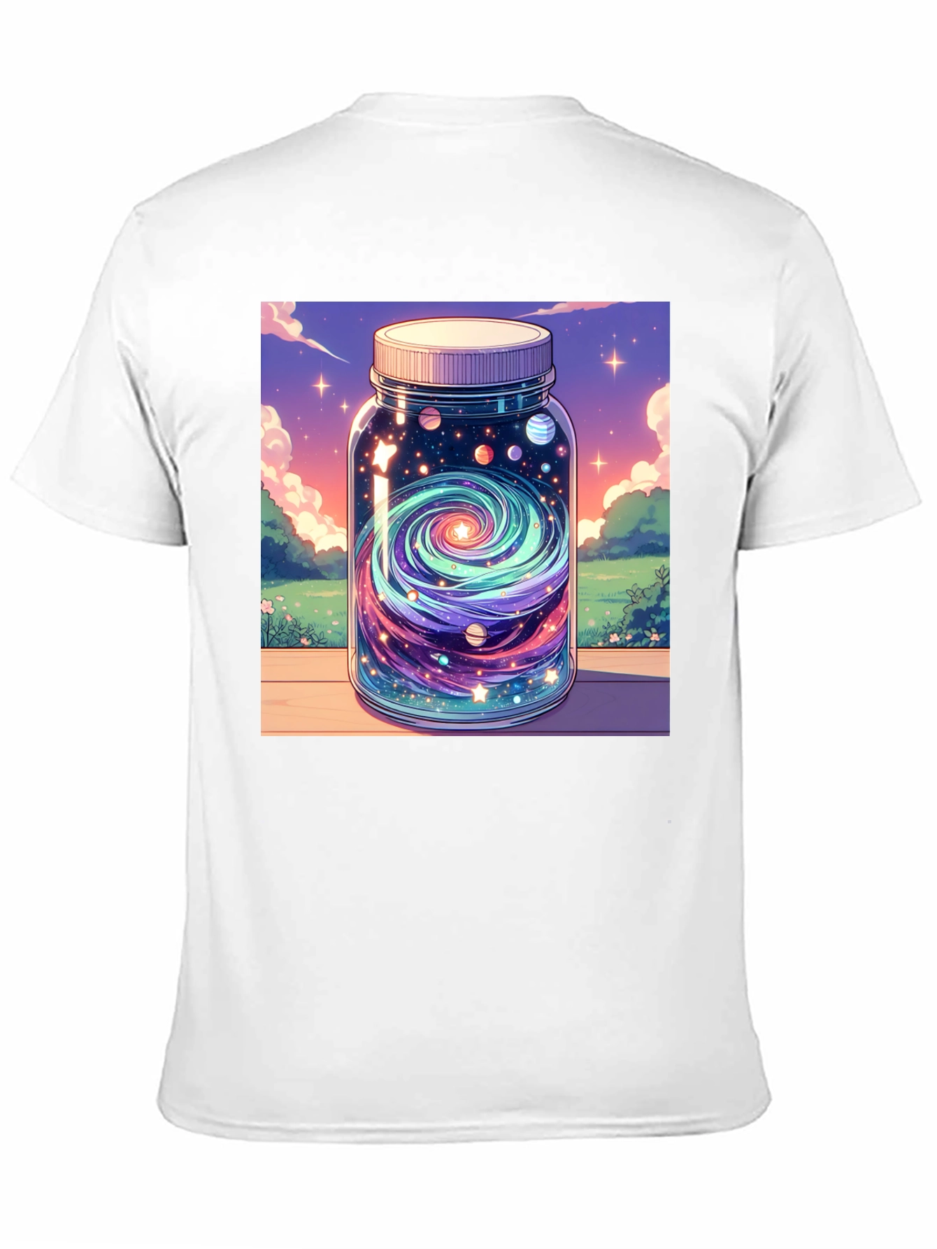 Galaxy Jar Graphic Tee - Black Cotton T-Shirt