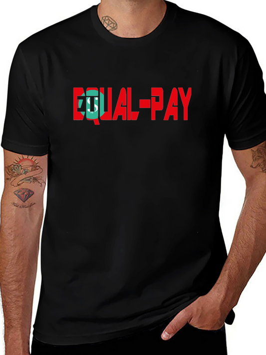 Equal Pay Graphic Tee - Mens Black Cotton T-Shirt