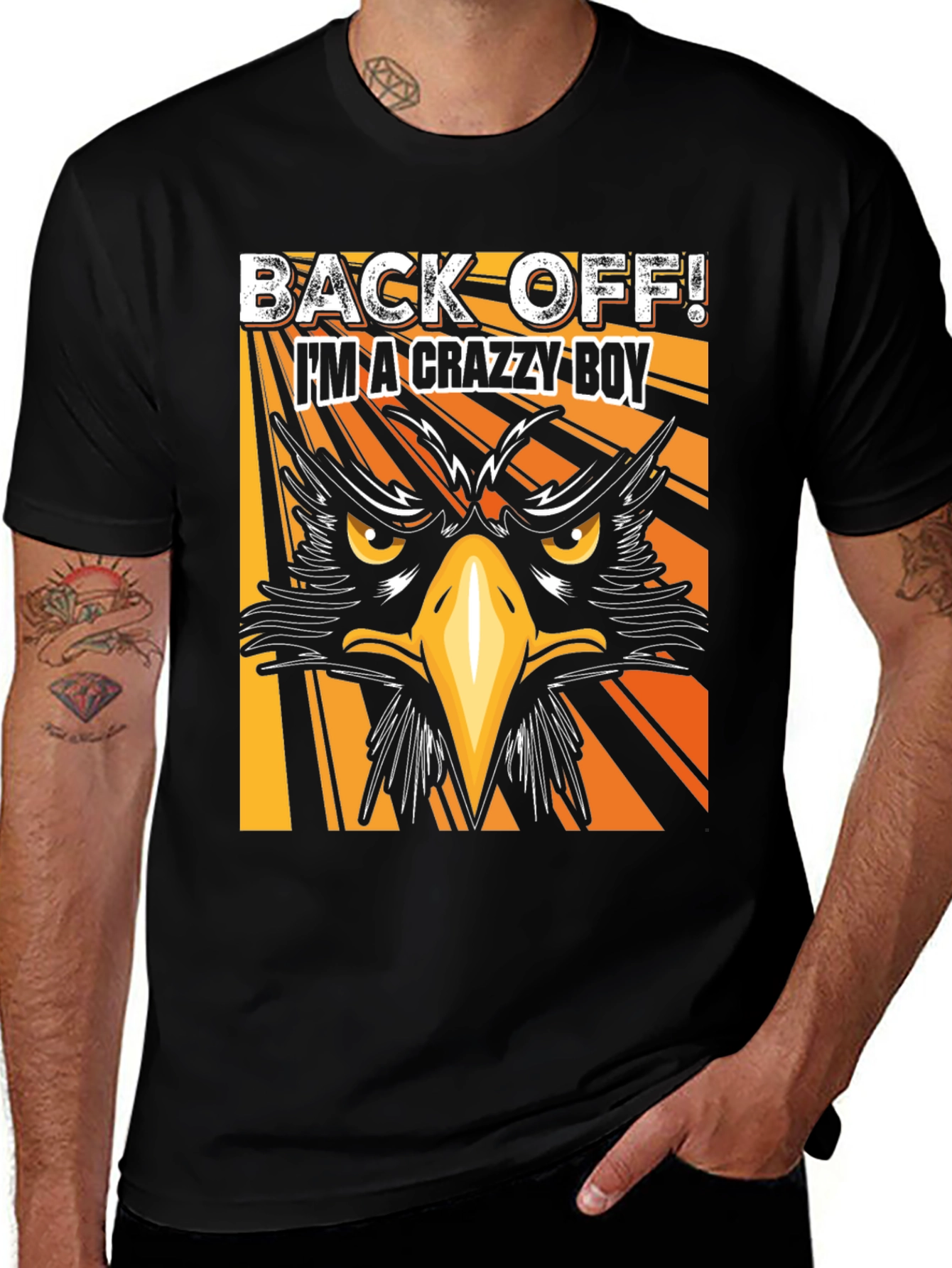Crazy Boy Graphic T-Shirt - Black Tee