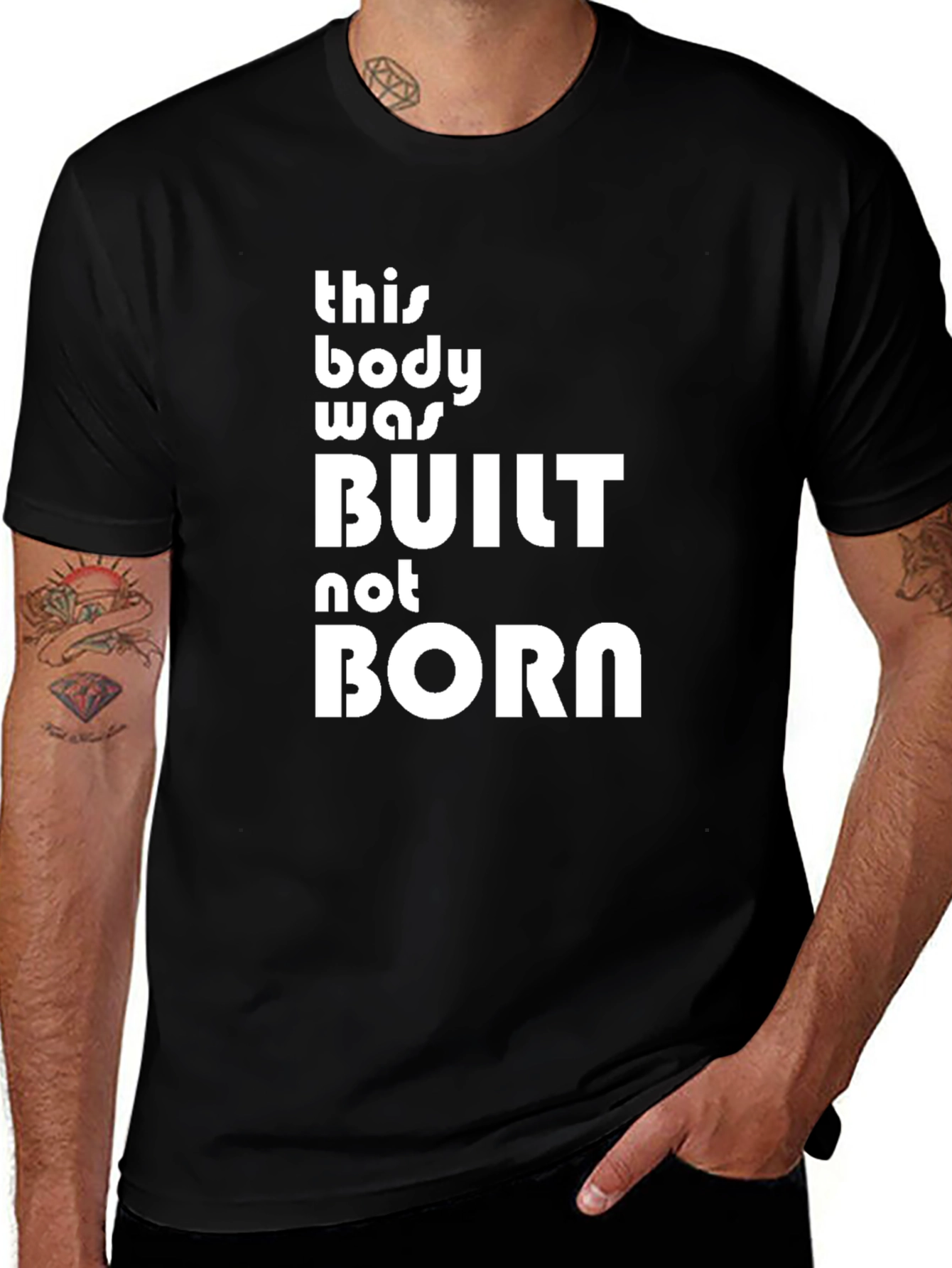 Built Not Born Black Graphic T-Shirt