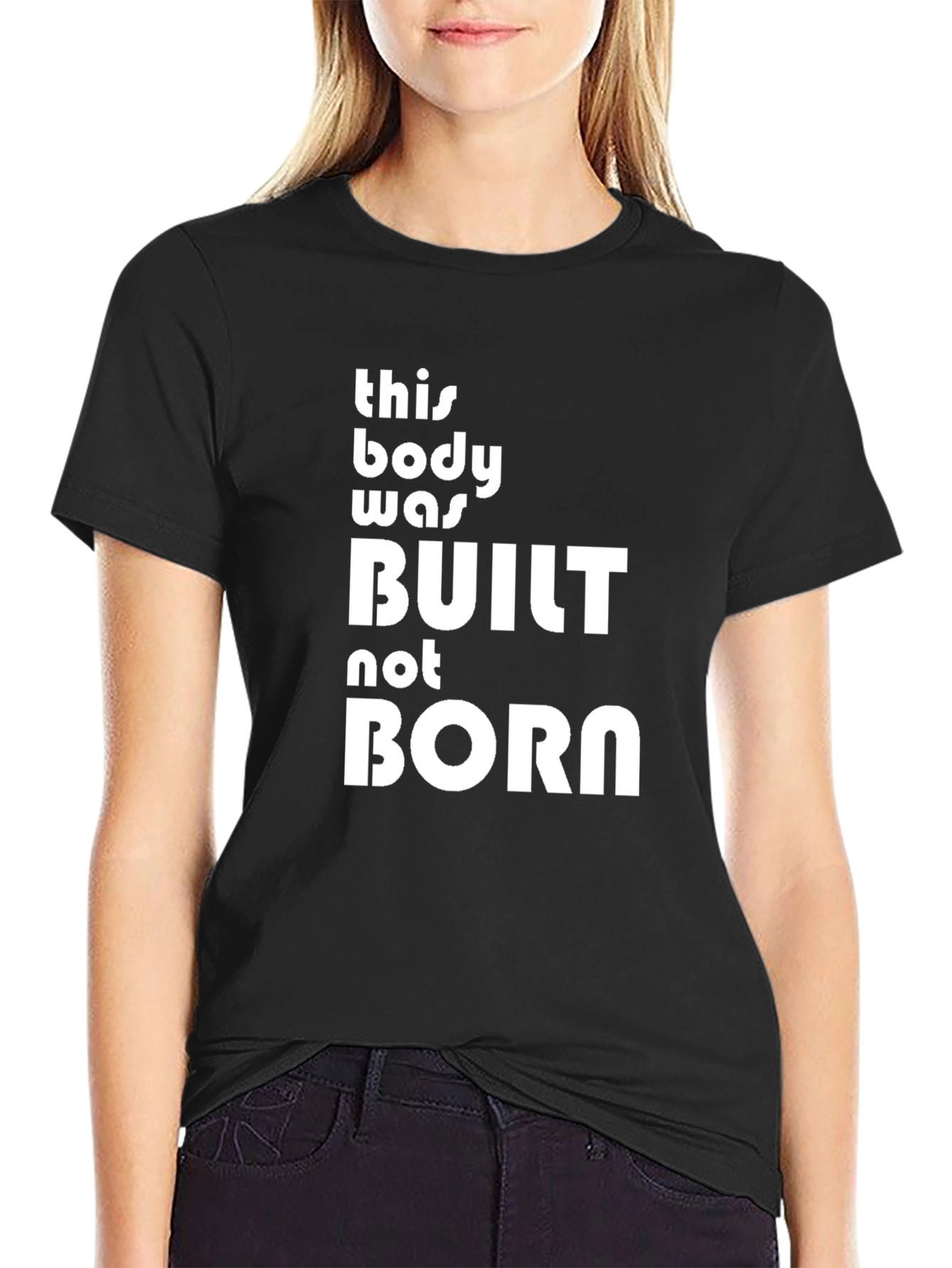 Built Not Born Black Graphic T-Shirt