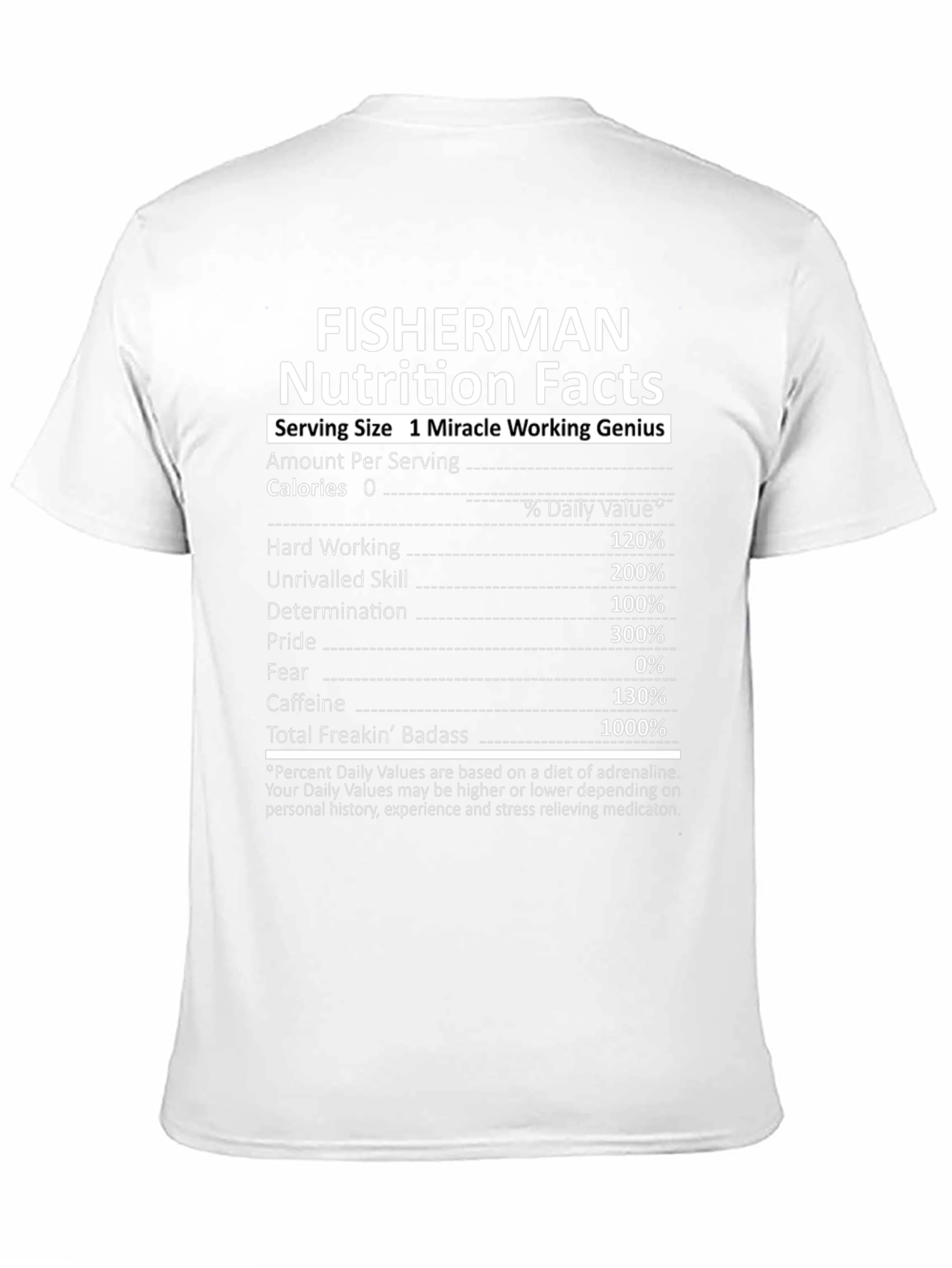 Fisherman Nutrition Facts Graphic Tee