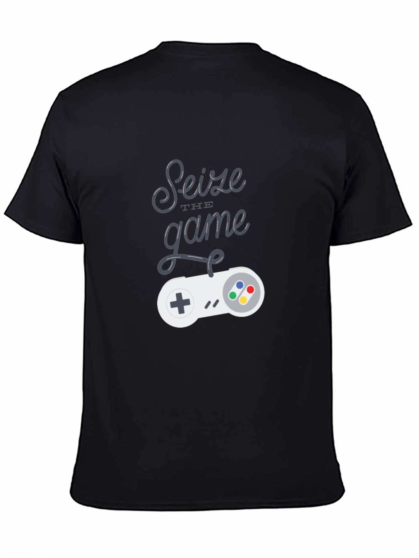 Seize The Game Black T-Shirt Retro Controller Graphic Tee