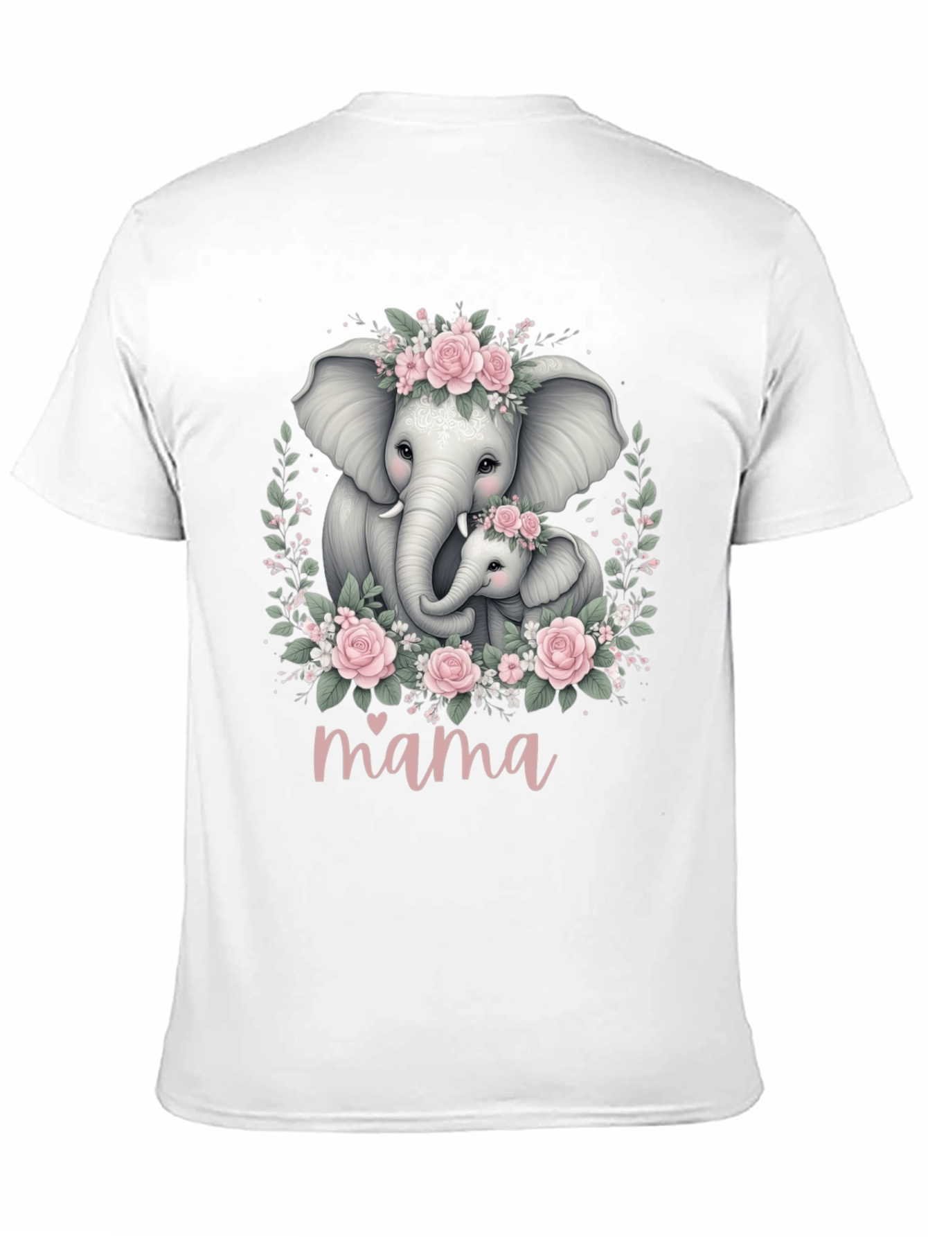 Elephant Mama T-Shirt - Floral Design