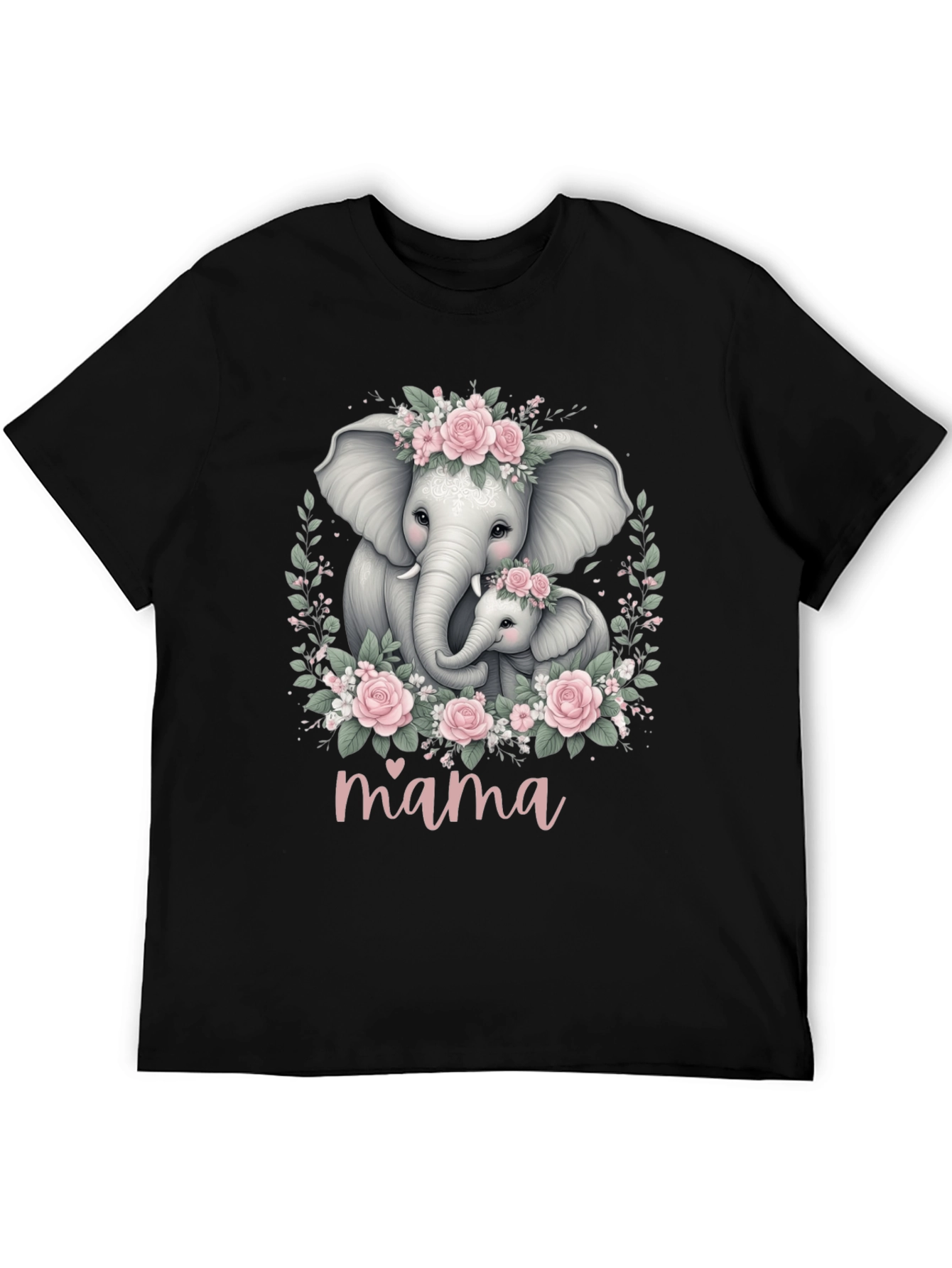 Elephant Mama T-Shirt - Floral Design