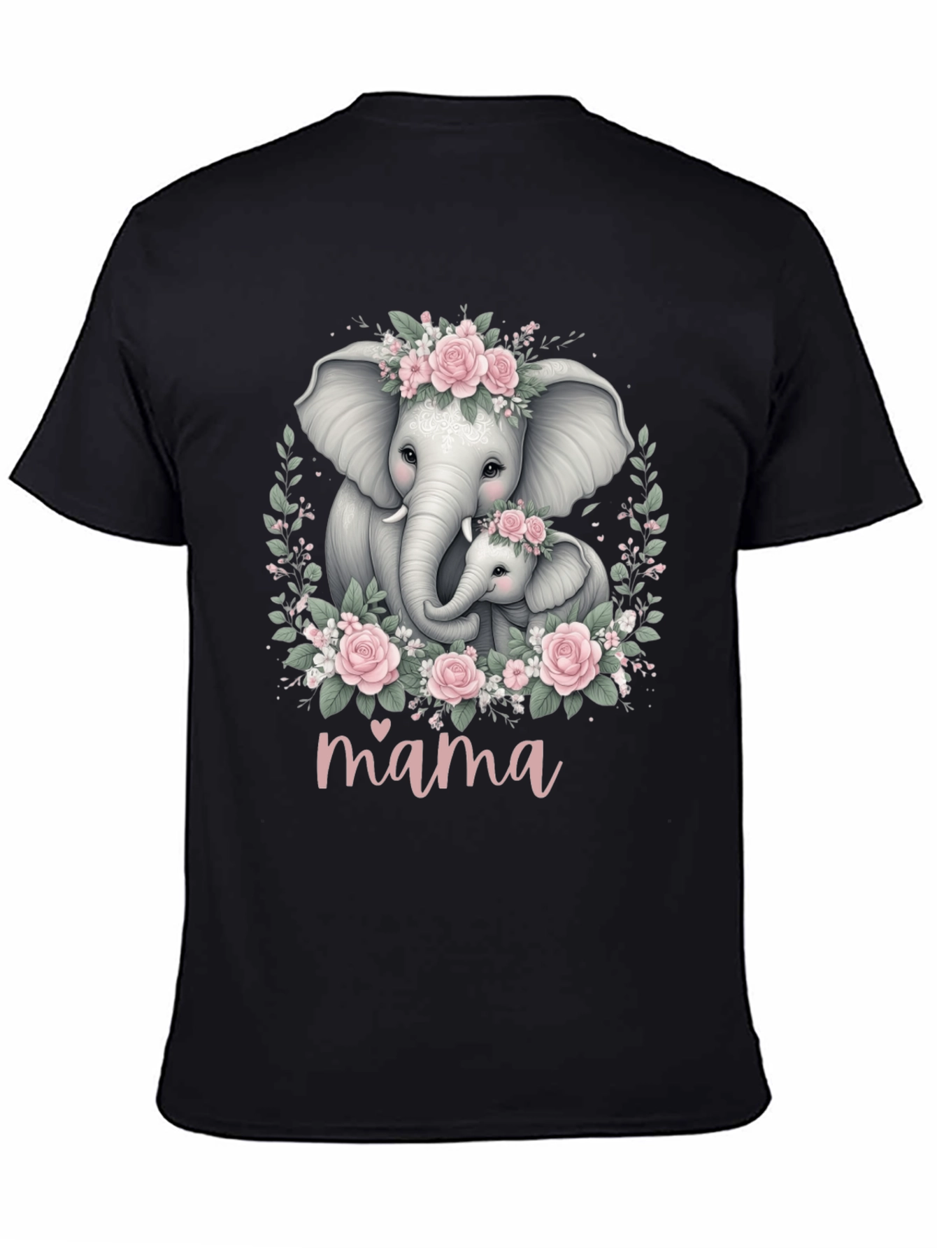 Elephant Mama T-Shirt - Floral Design
