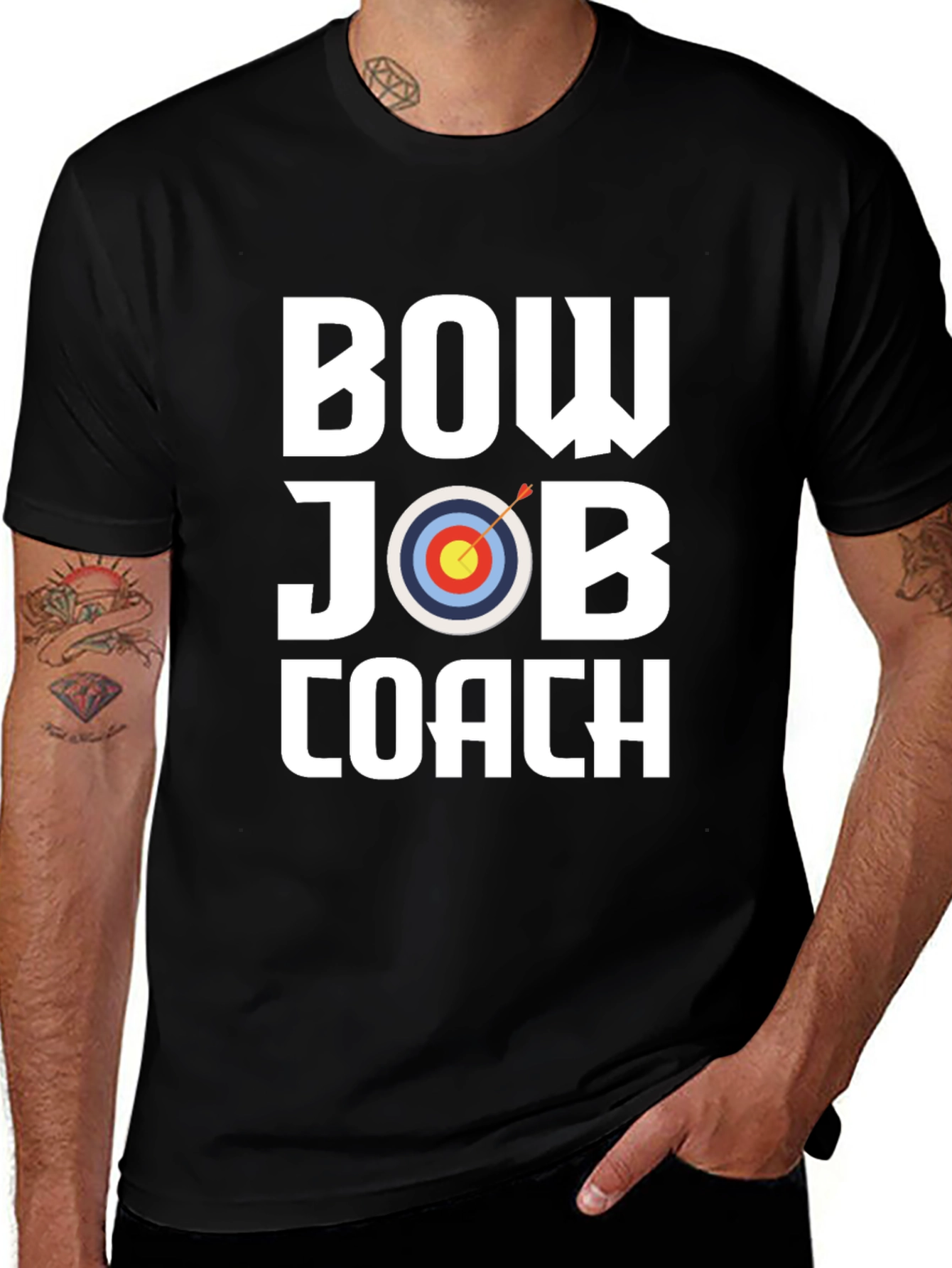 Bow Job Coach Graphic Tee - Archery Target T-Shirt
