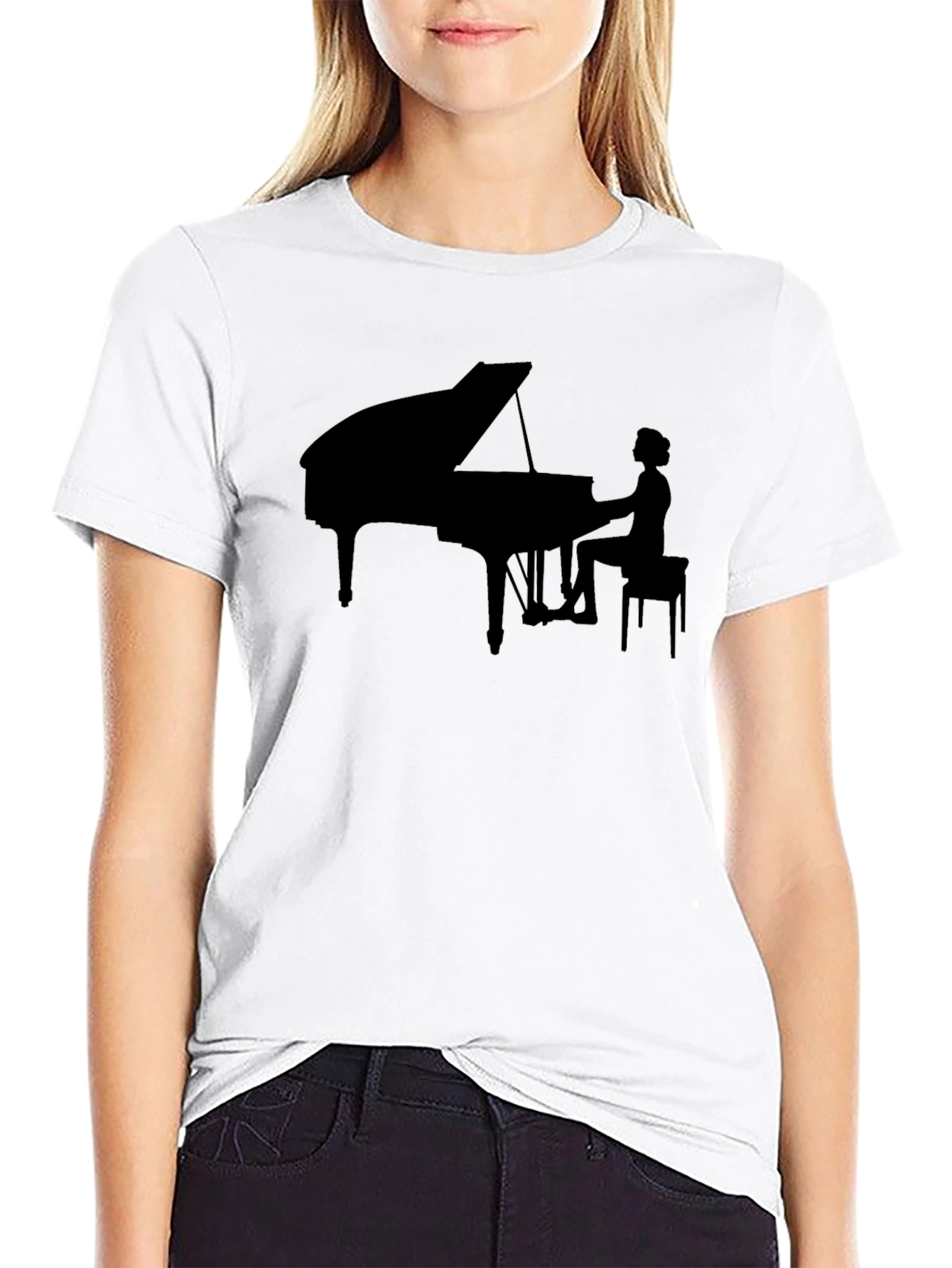 Piano Player Graphic Tee - Black T-Shirt