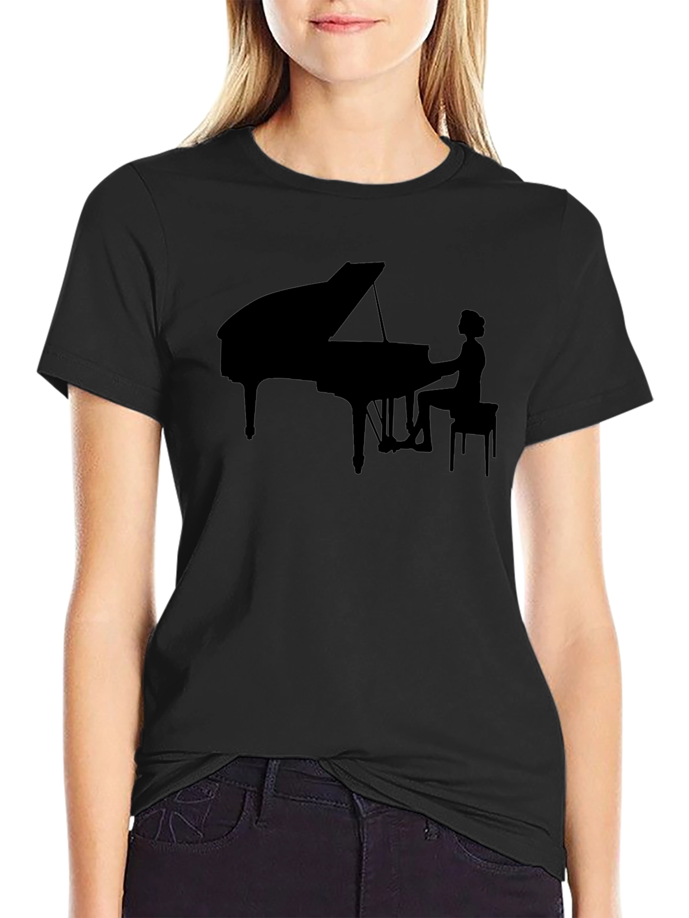 Piano Player Graphic Tee - Black T-Shirt