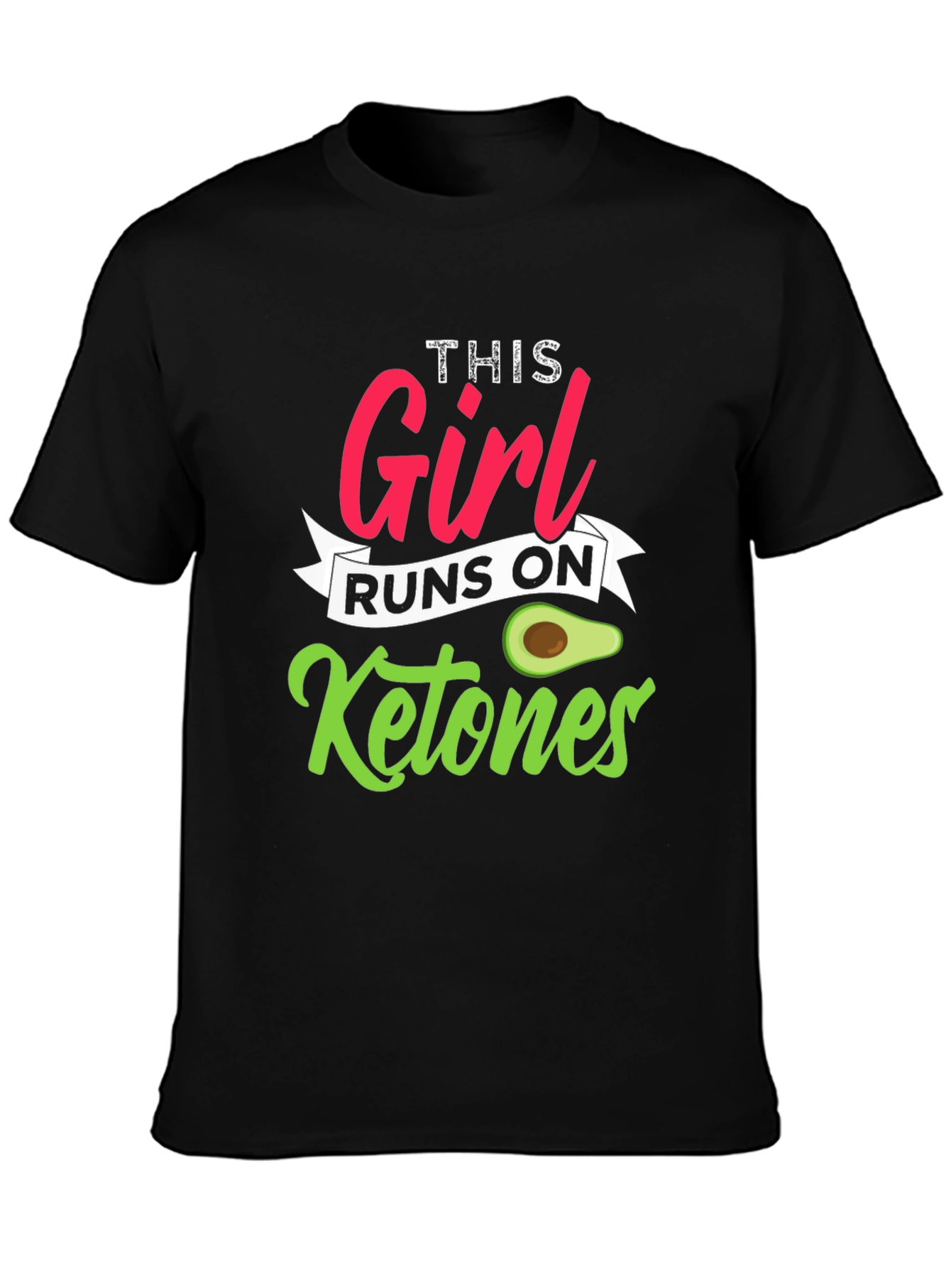 This Girl Runs On Ketones Black T-Shirt