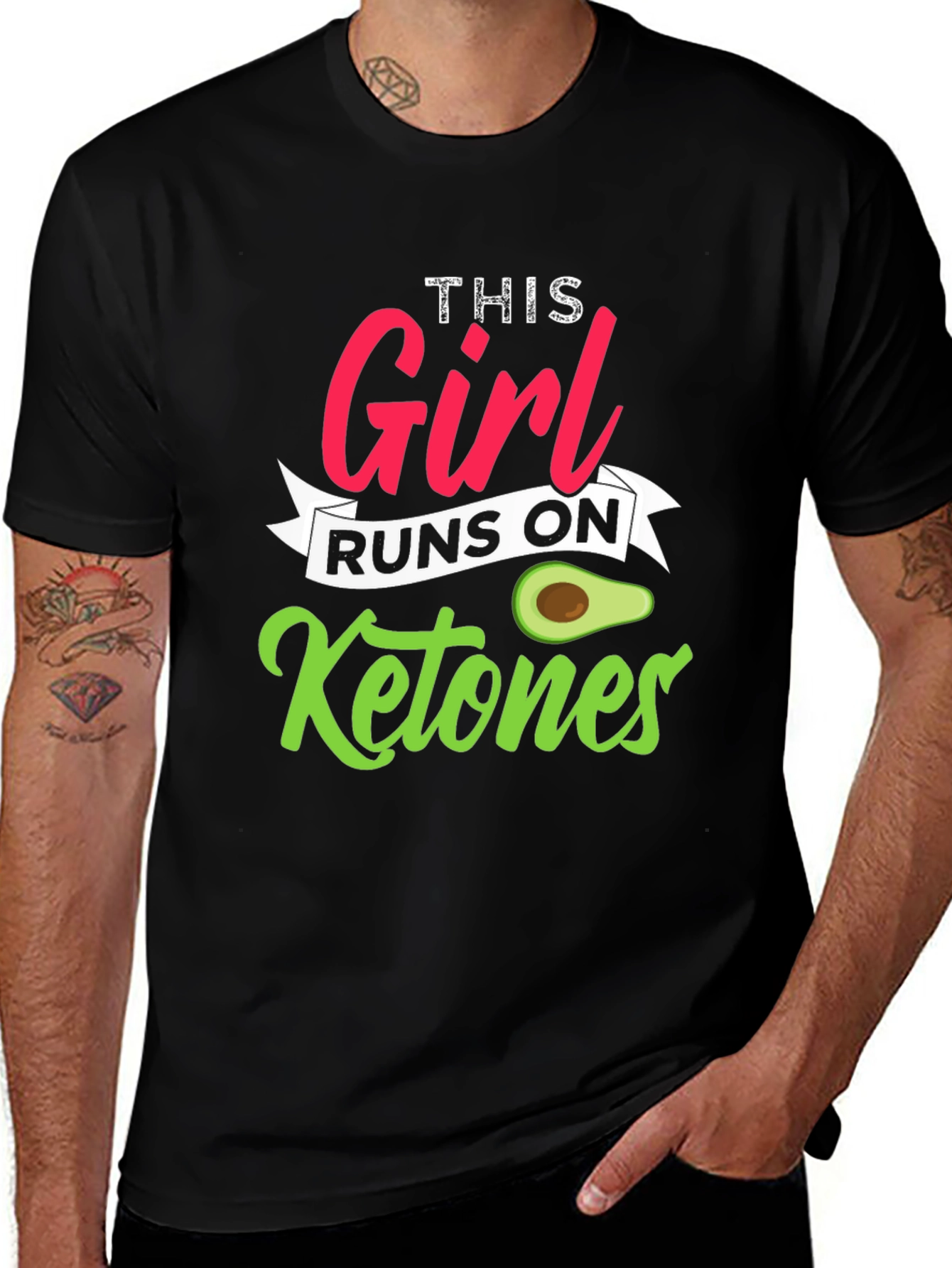 This Girl Runs On Ketones Black T-Shirt