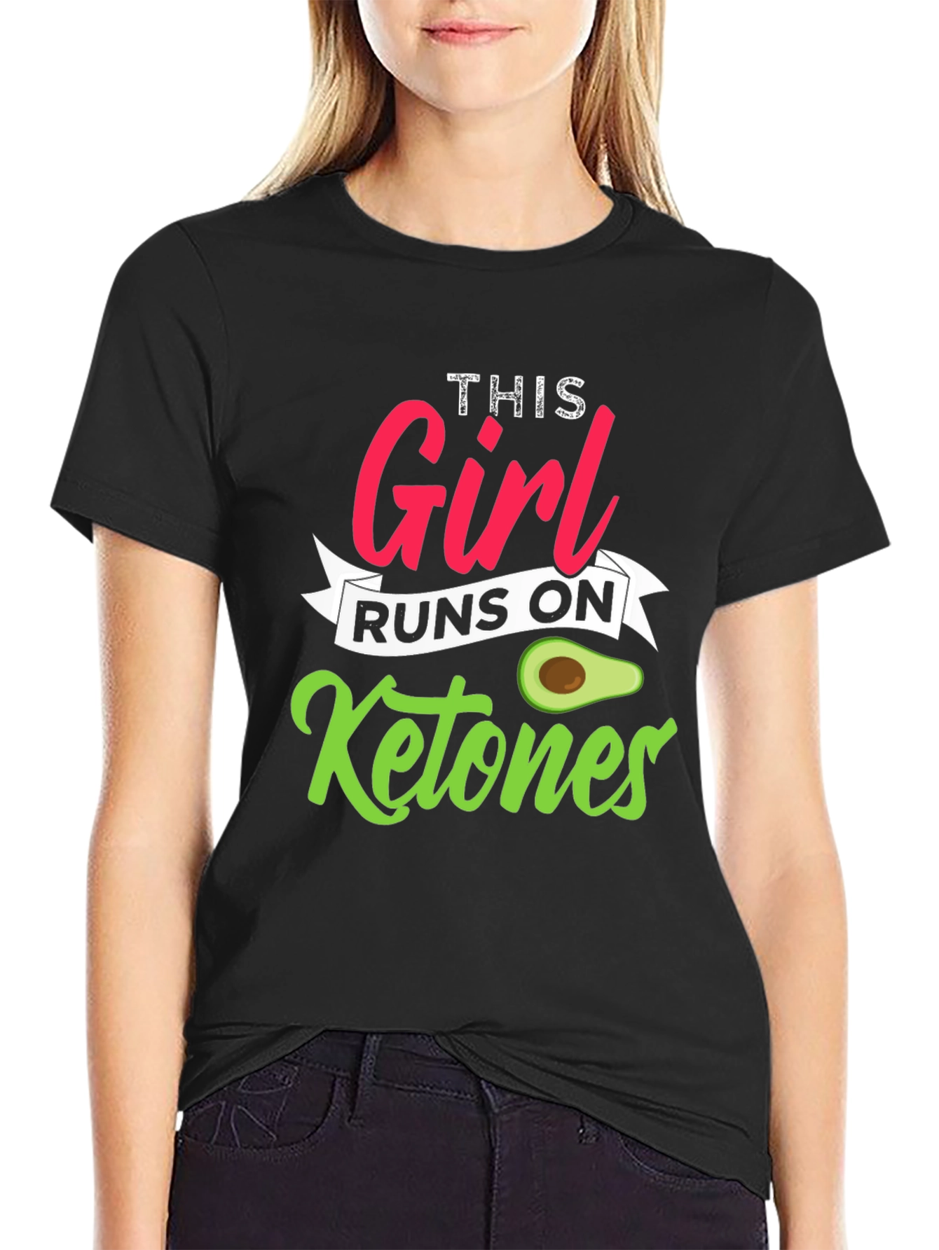 This Girl Runs On Ketones Black T-Shirt