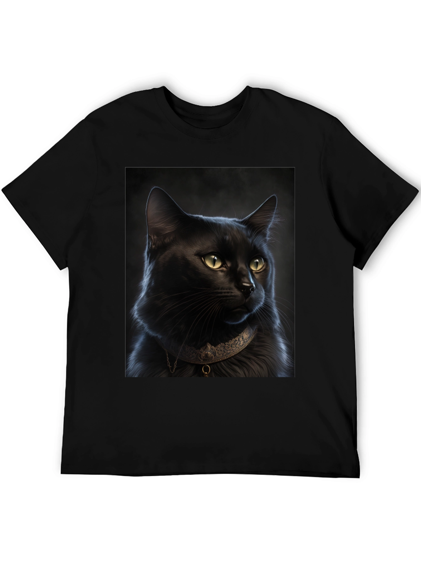 Black Cat Portrait Graphic T-Shirt