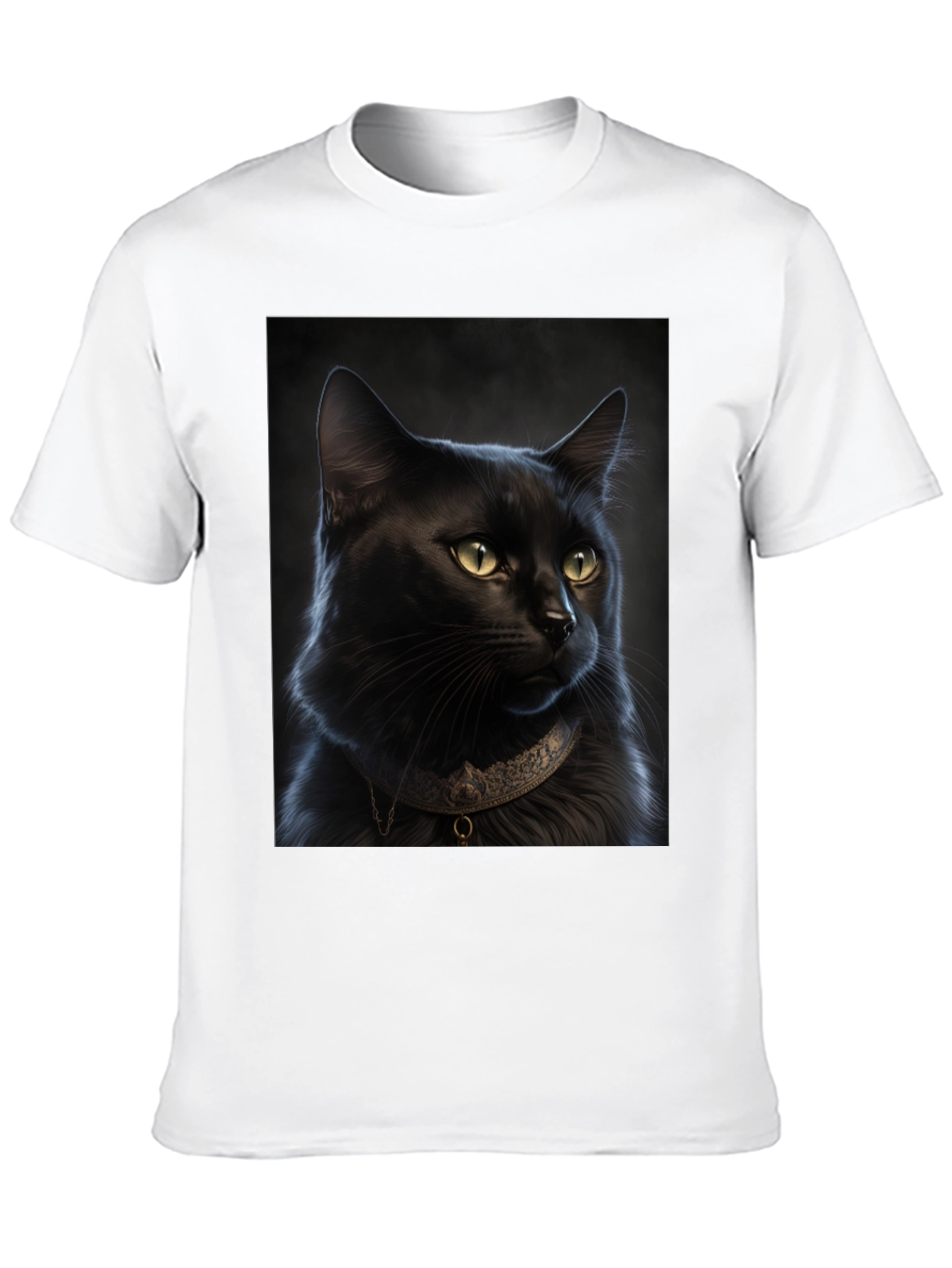 Black Cat Portrait Graphic T-Shirt