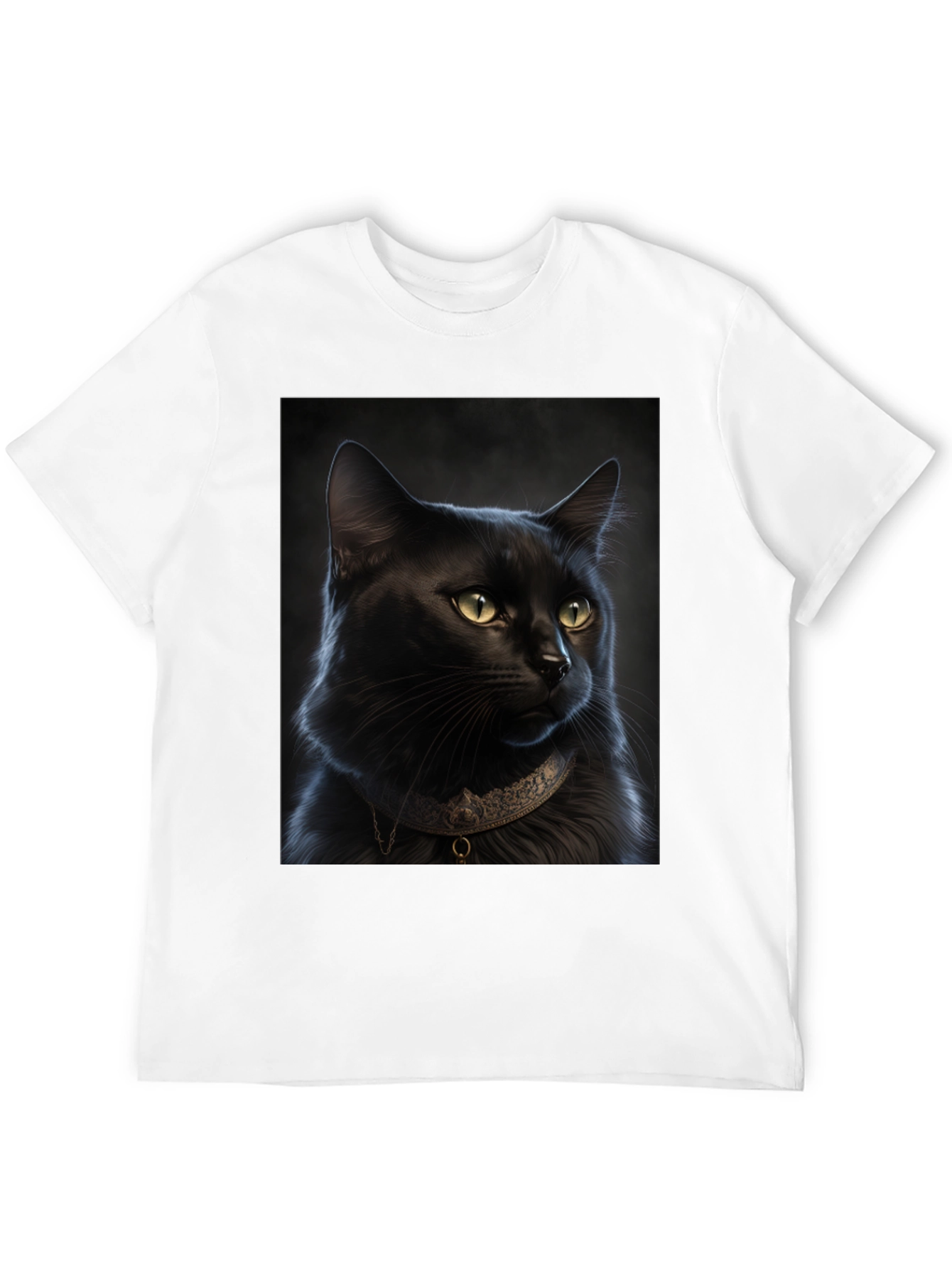 Black Cat Portrait Graphic T-Shirt