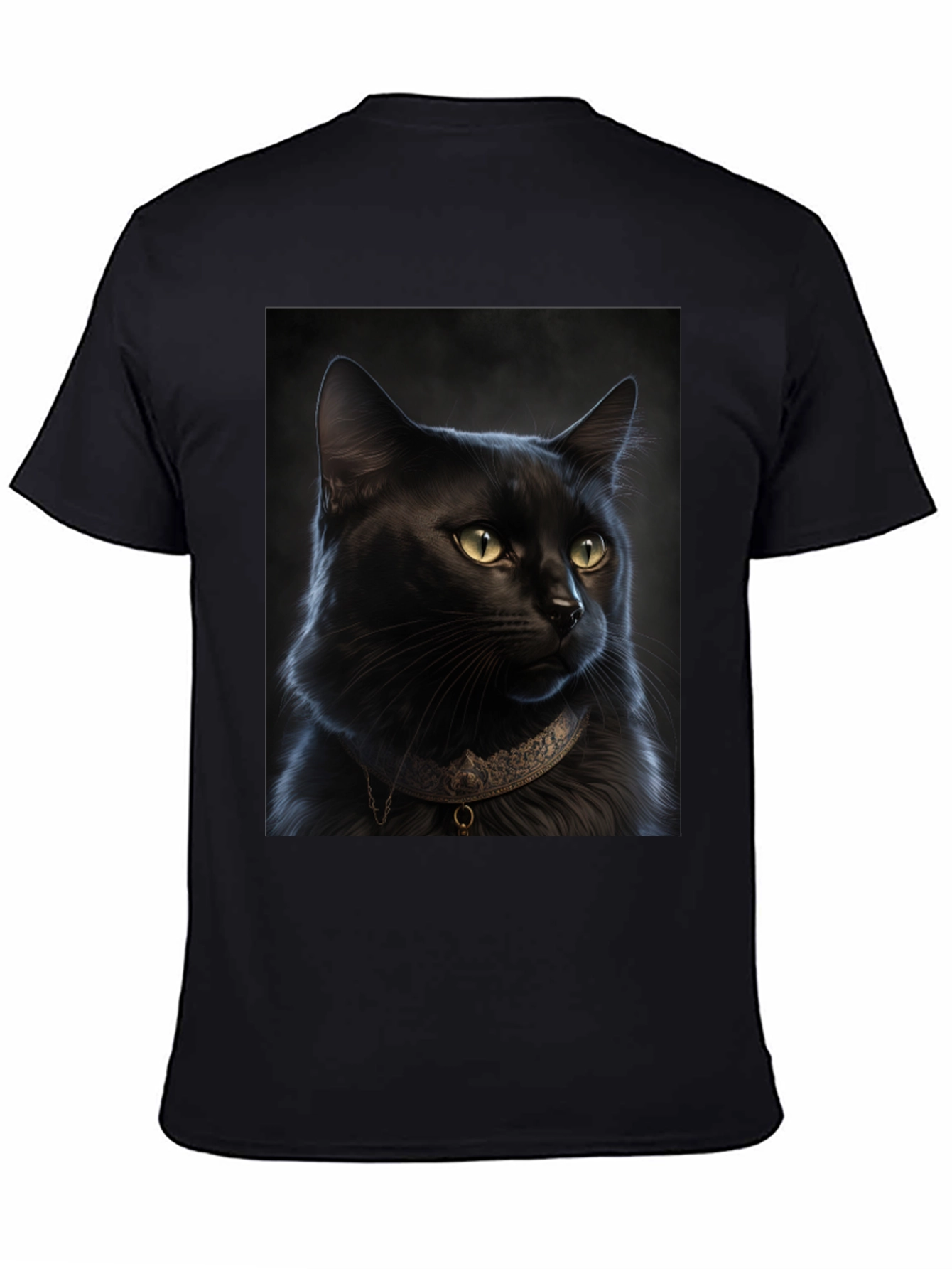 Black Cat Portrait Graphic T-Shirt